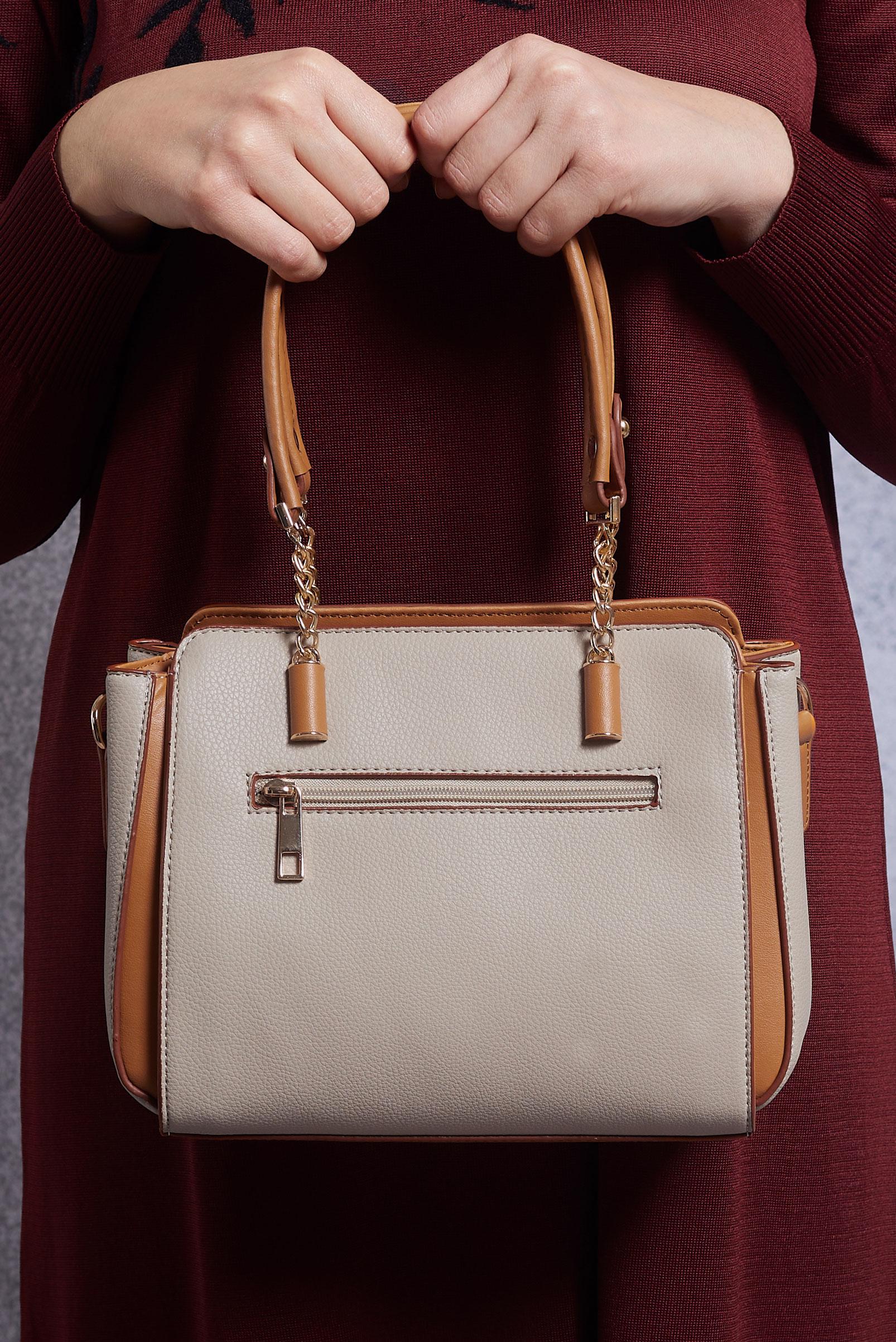 Tesettür giyim BEJ ALVİNA ÇANTA 960