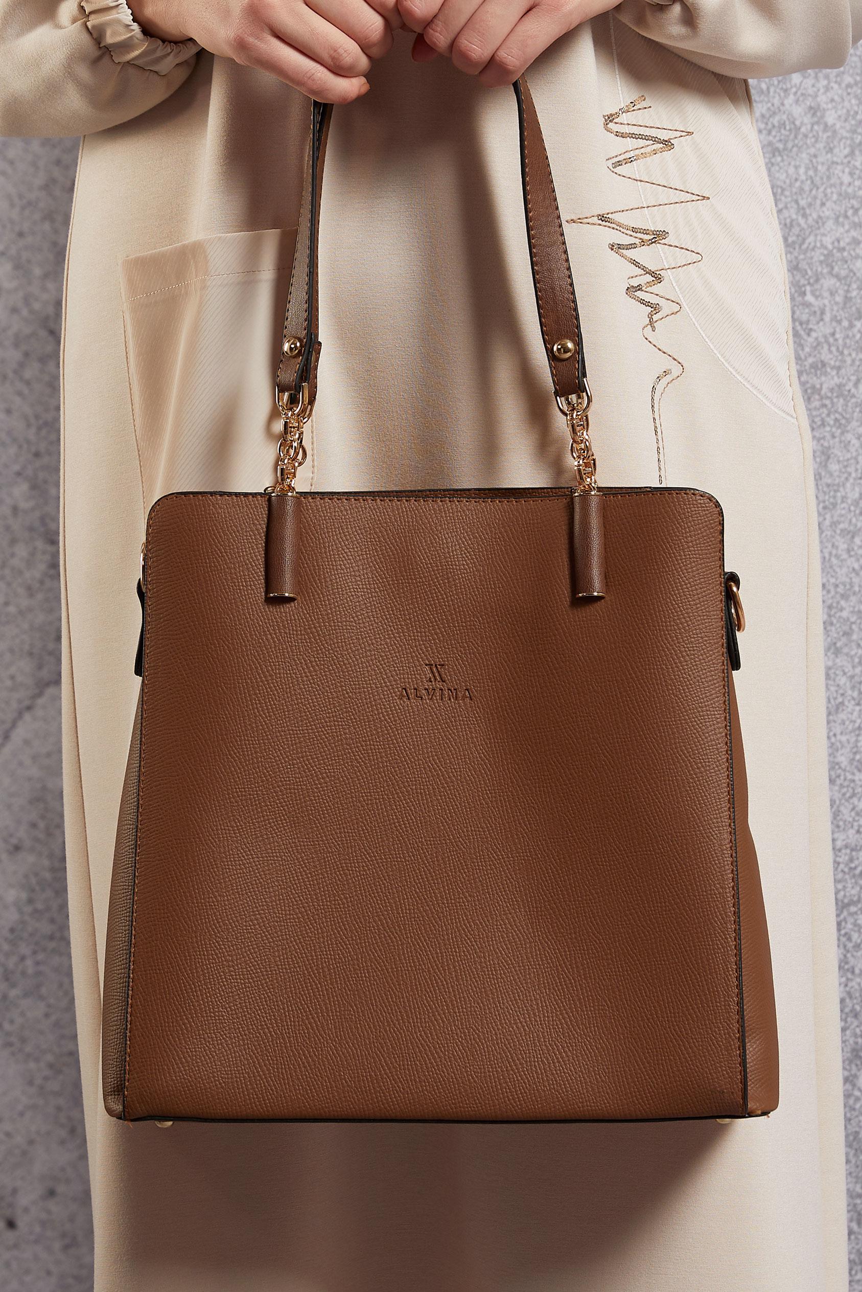 Tesettür giyim TABA ALVİNA ÇANTA 2035