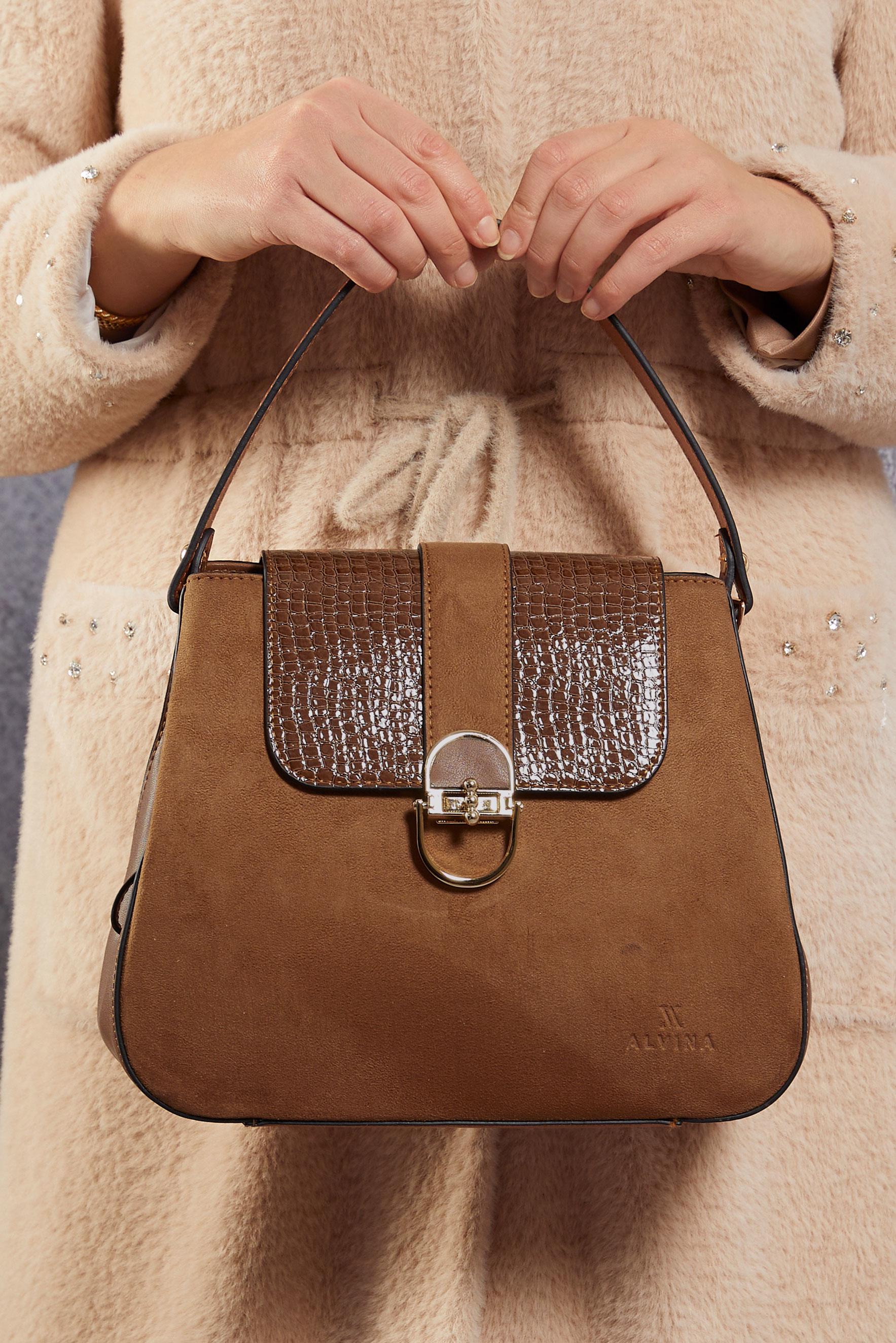 Tesettür giyim TABA ALVİNA ÇANTA 2038