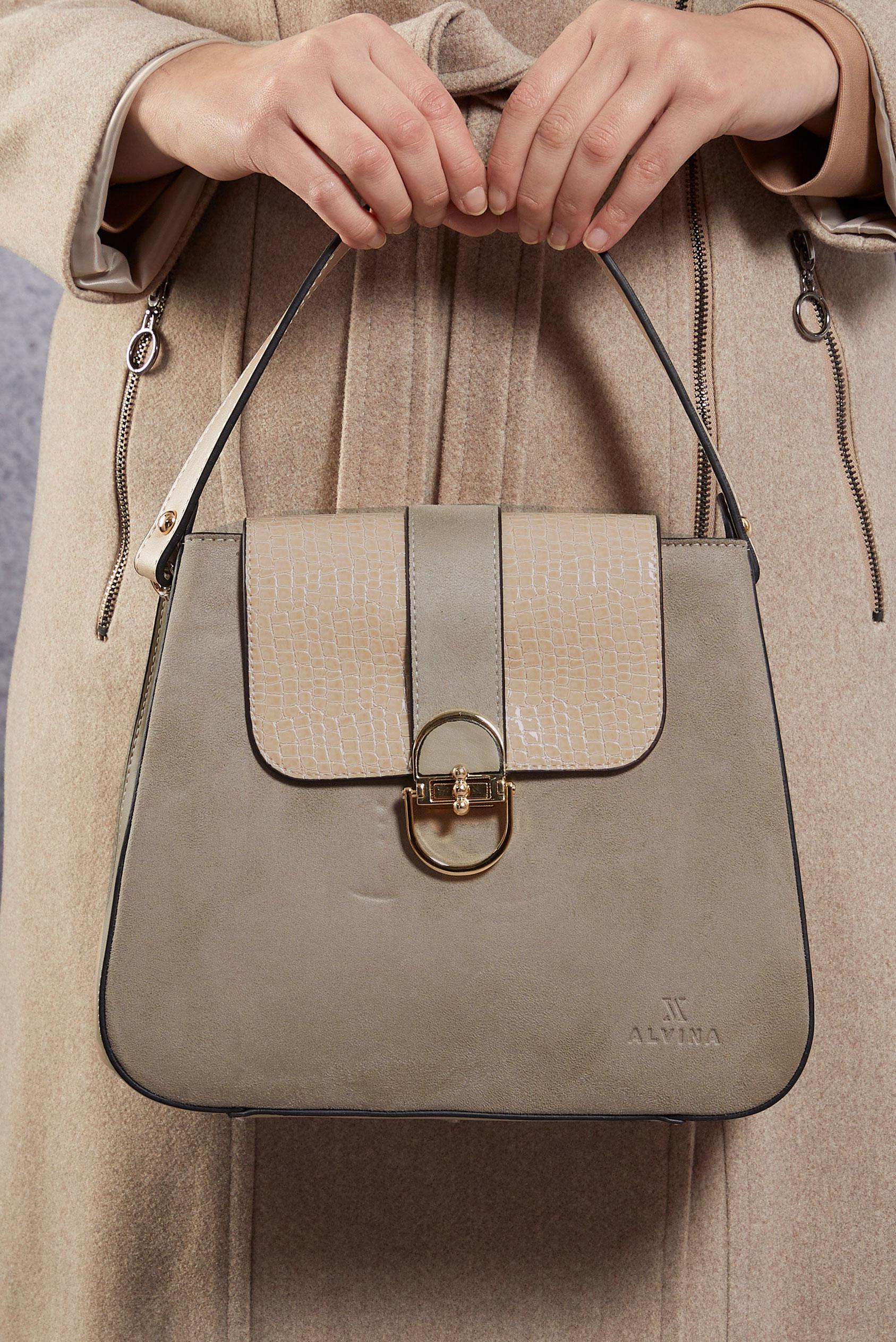 Tesettür giyim VİZON ALVİNA ÇANTA 2038