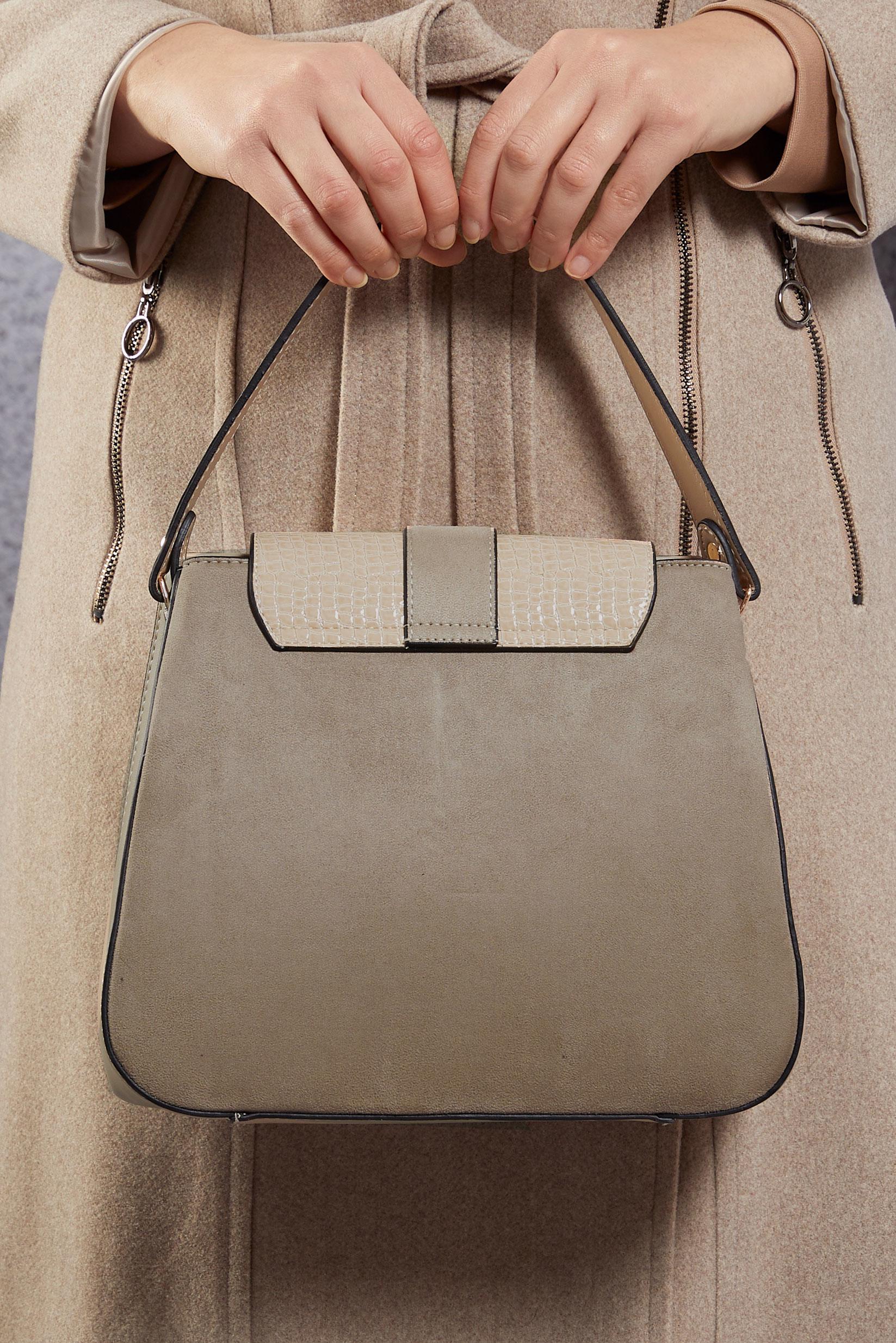 Tesettür giyim VİZON ALVİNA ÇANTA 2038