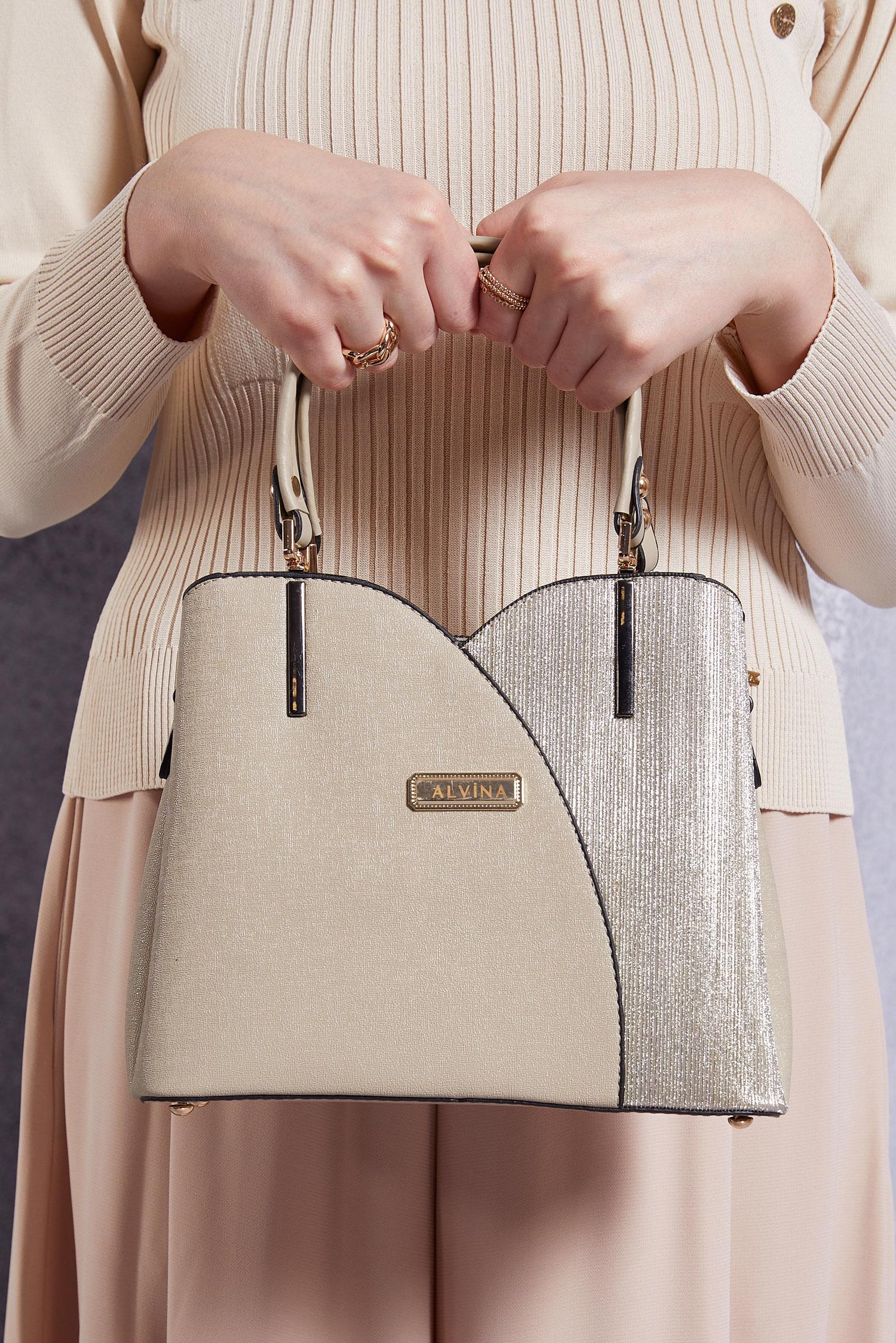 Tesettür giyim VİZON ALVİNA ÇANTA 2203