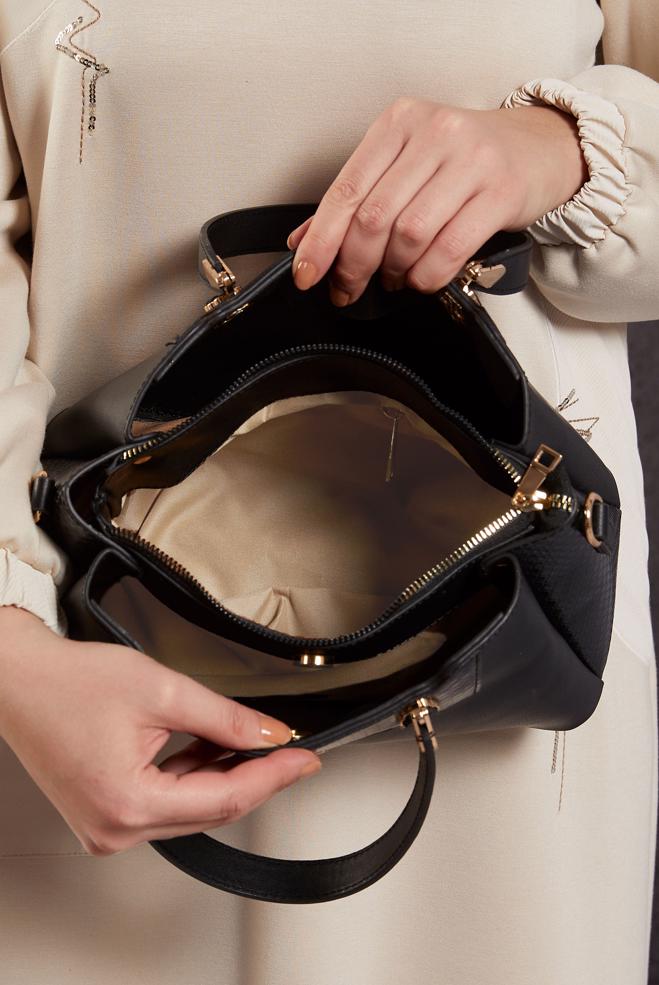 Tesettür giyim SİYAH ALVİNA ÇANTA 2509 - ALVİNA