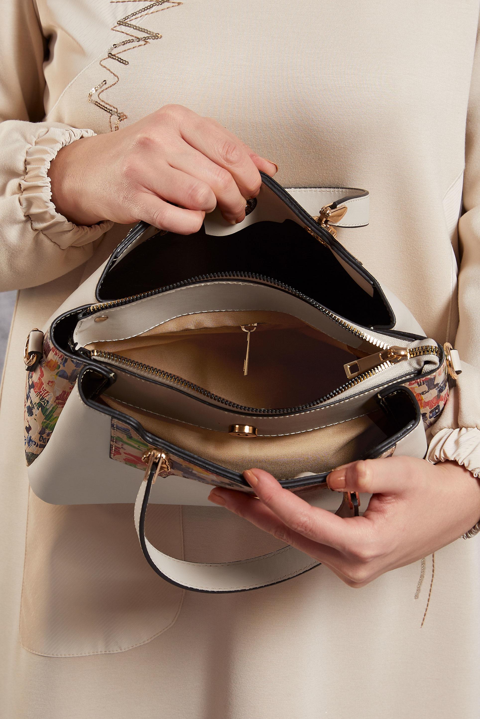 Tesettür giyim BEJ ALVİNA ÇANTA 2509