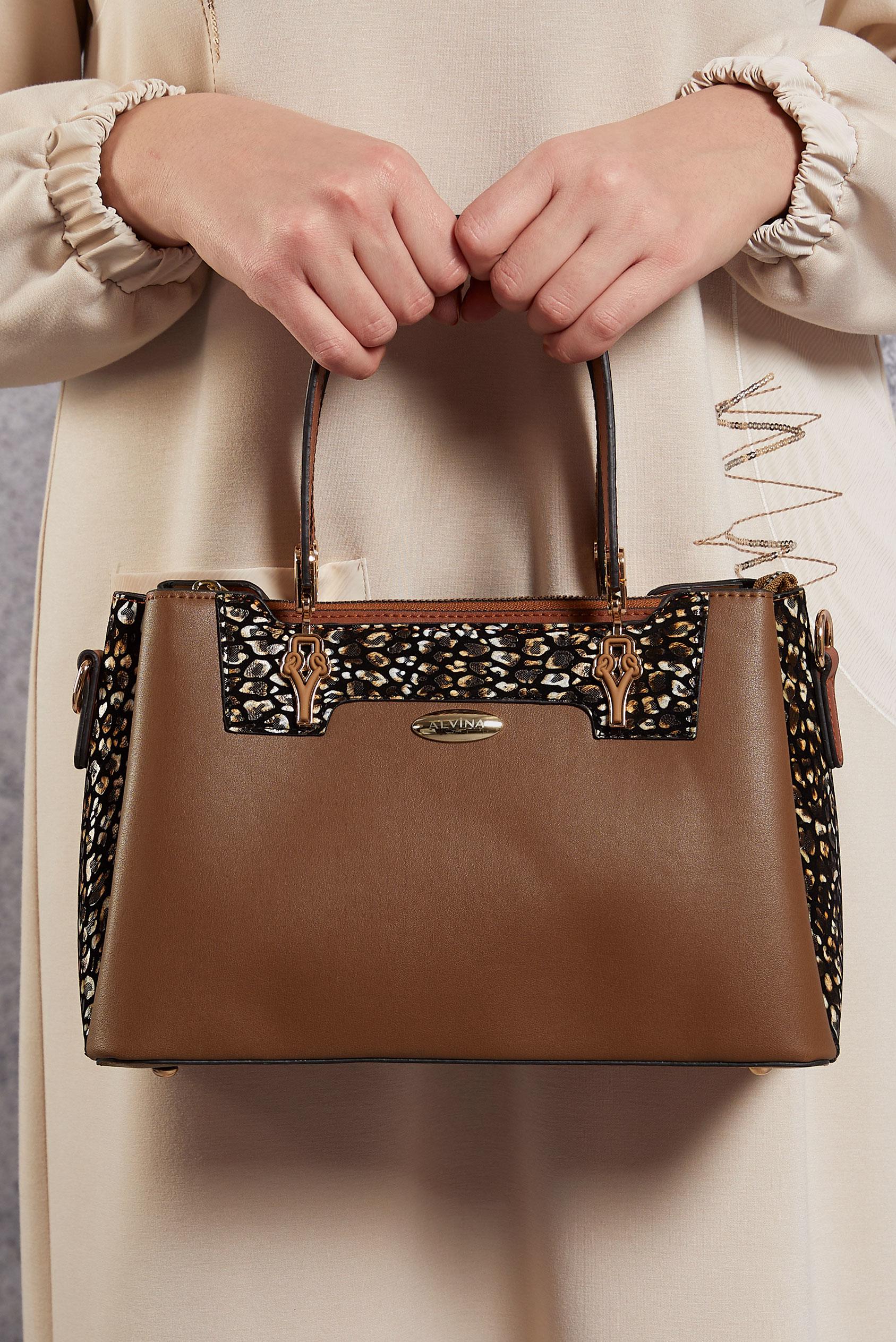 Tesettür giyim TABA ALVİNA ÇANTA 2509