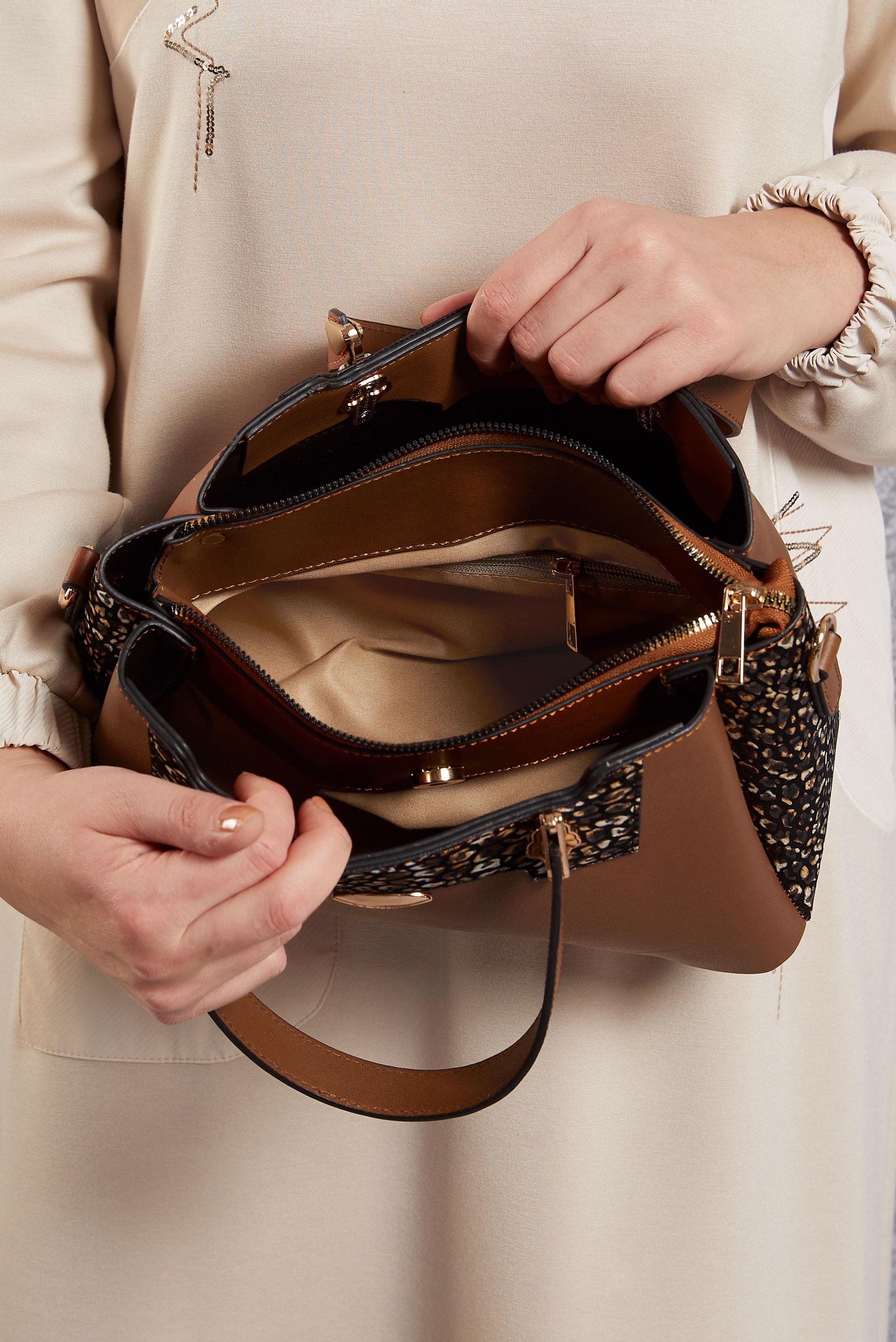 Tesettür giyim TABA ALVİNA ÇANTA 2509