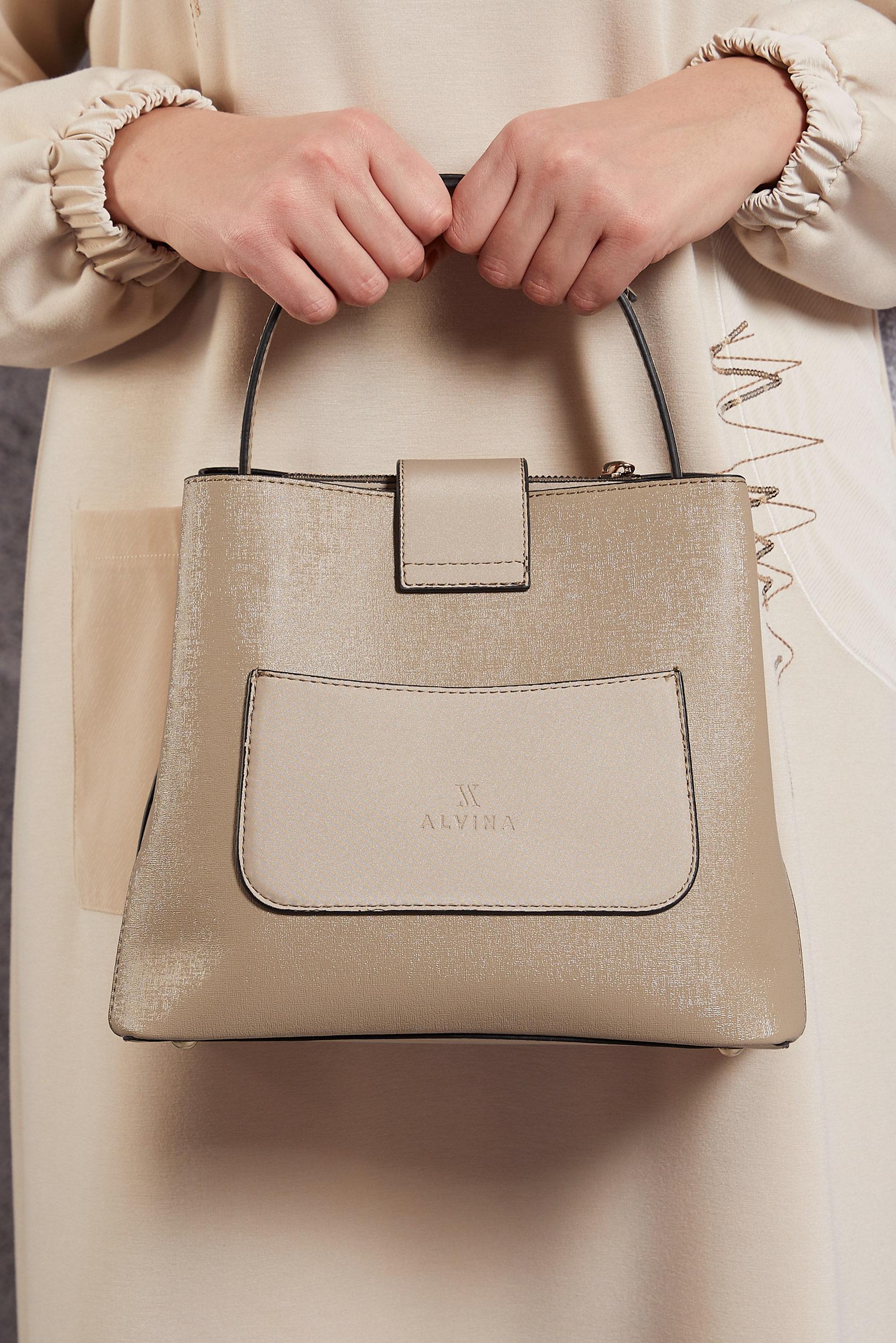 Tesettür giyim VİZON ALVİNA ÇANTA 2515