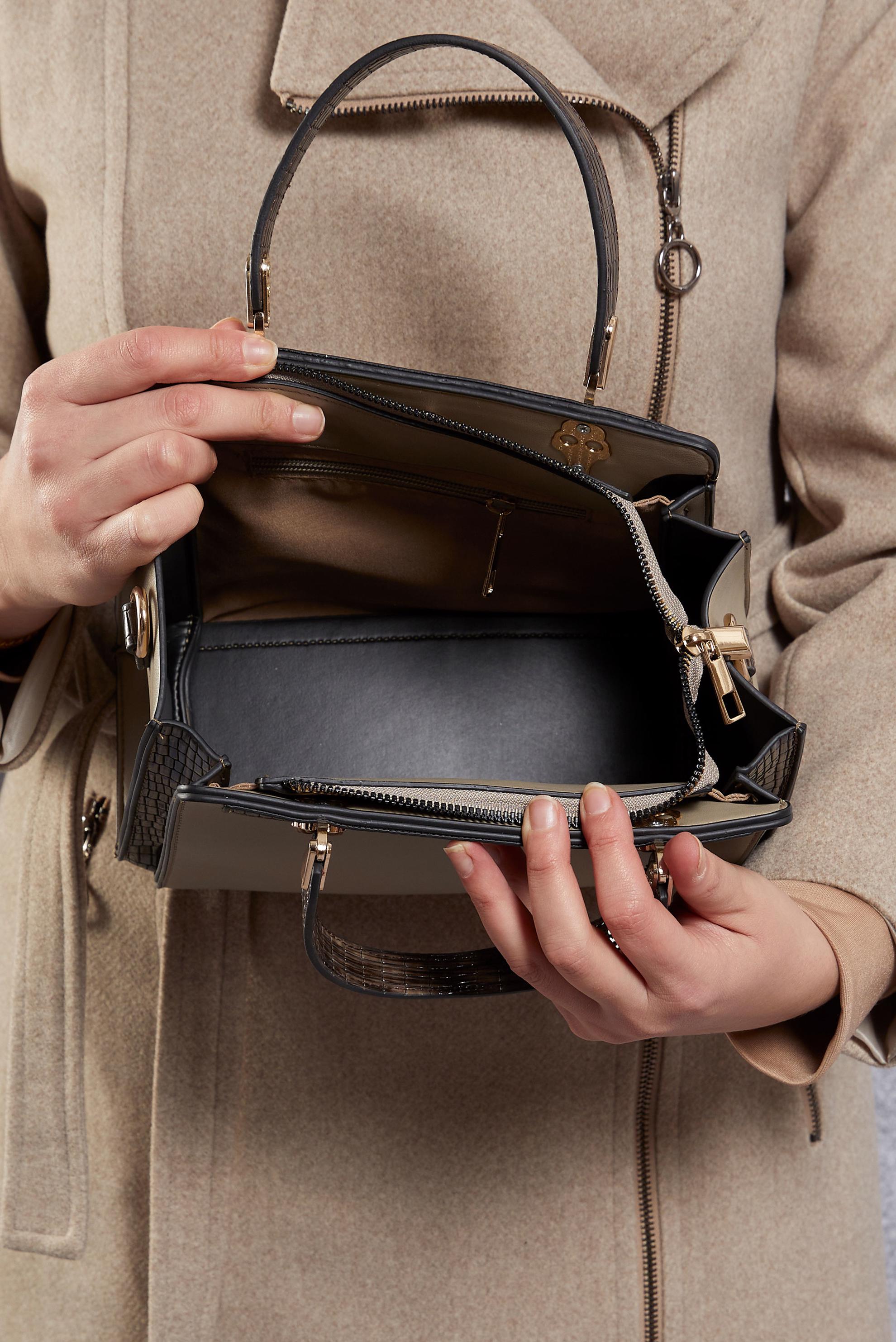 Tesettür giyim VİZON ALVİNA ÇANTA 2523