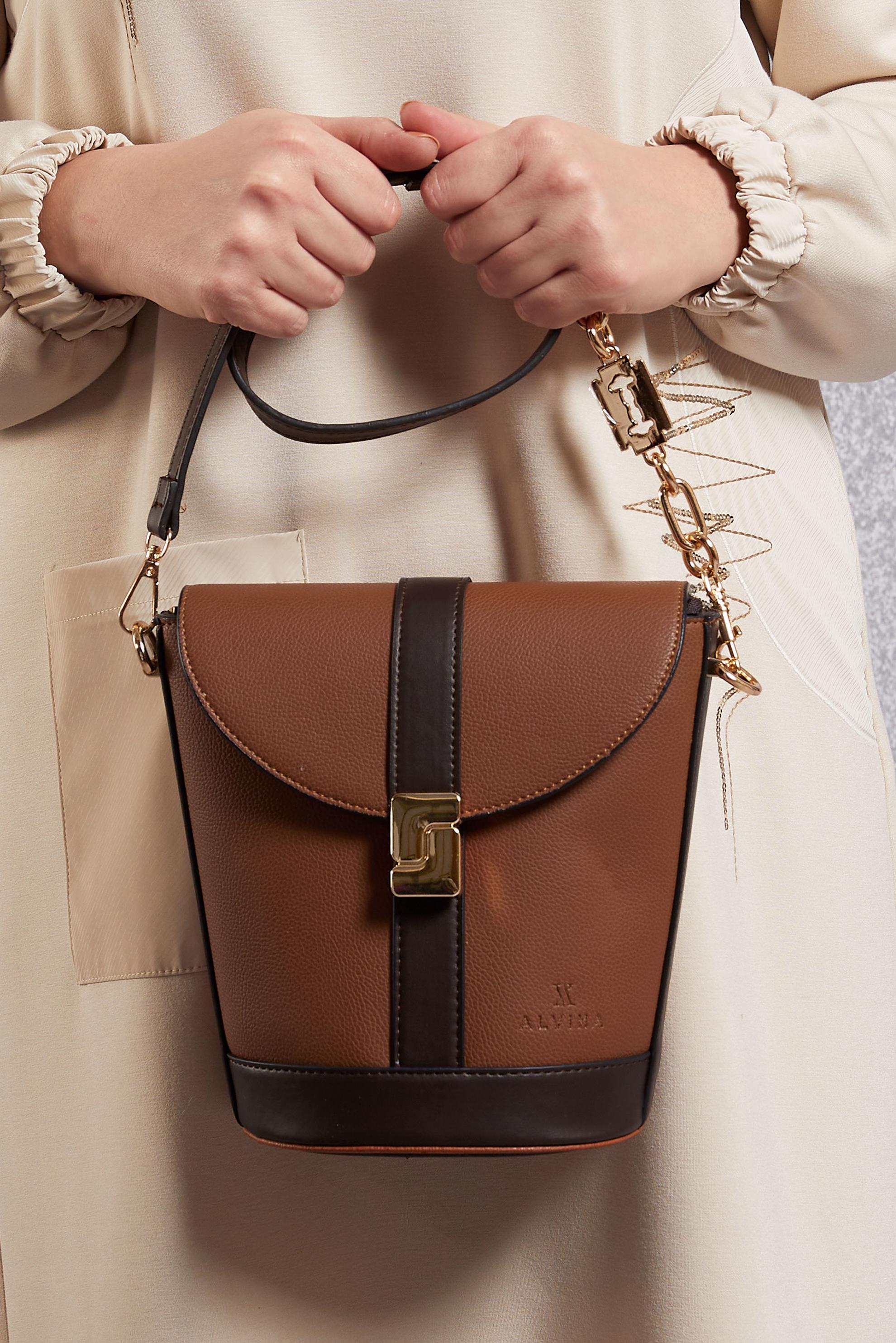 Tesettür giyim TABA ALVİNA ÇANTA 2537