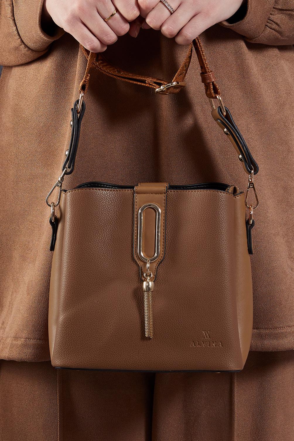 Tesettür giyim TABA ALVİNA ÇANTA 2559