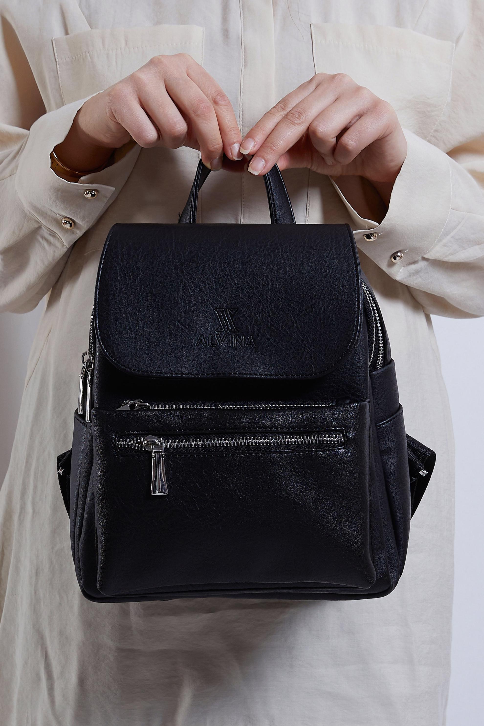 Tesettür giyim SİYAH ALVİNA SIRT ÇANTASI 9028