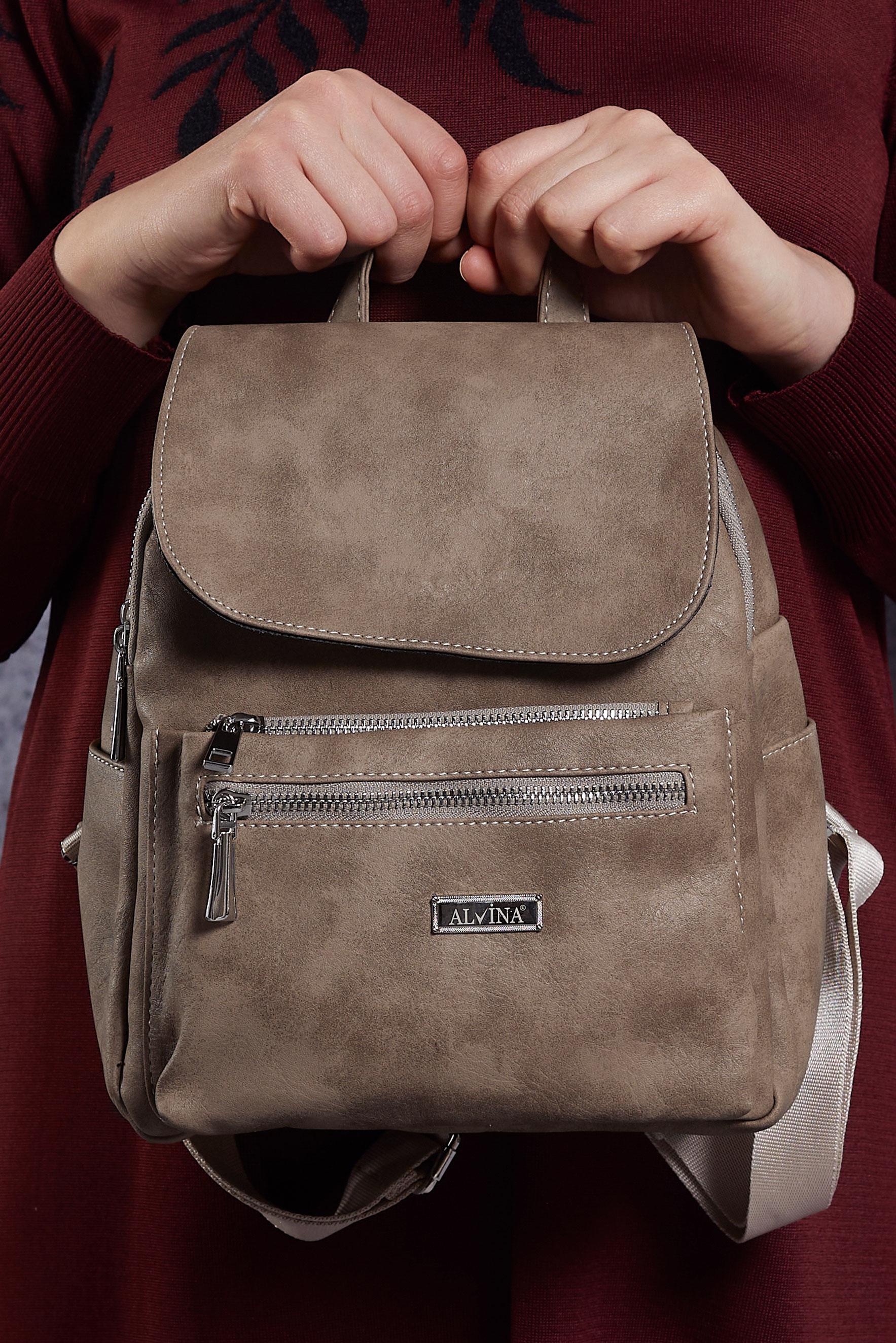 Tesettür giyim VİZON ALVİNA SIRT ÇANTASI 9028