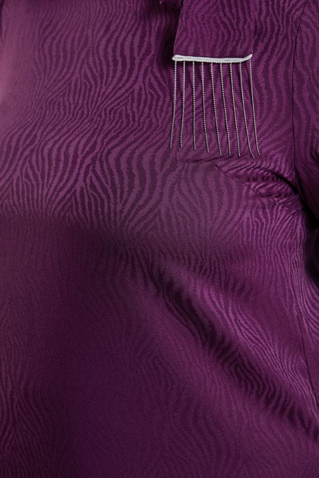 Vêtements hijab PRUNE ROBE JACQUARD SATINÉE 20624 - ALVİNA