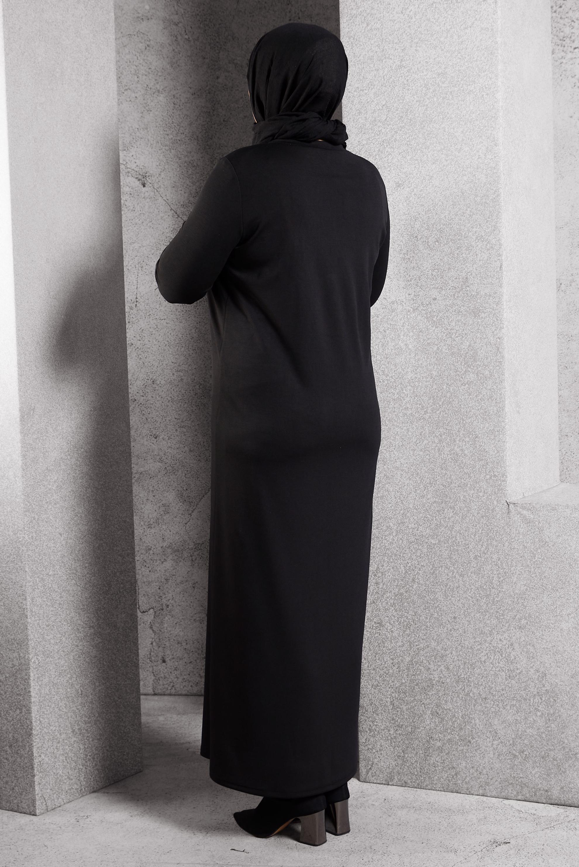 Hijab clothing BLACK STRIPED DRESS 20633