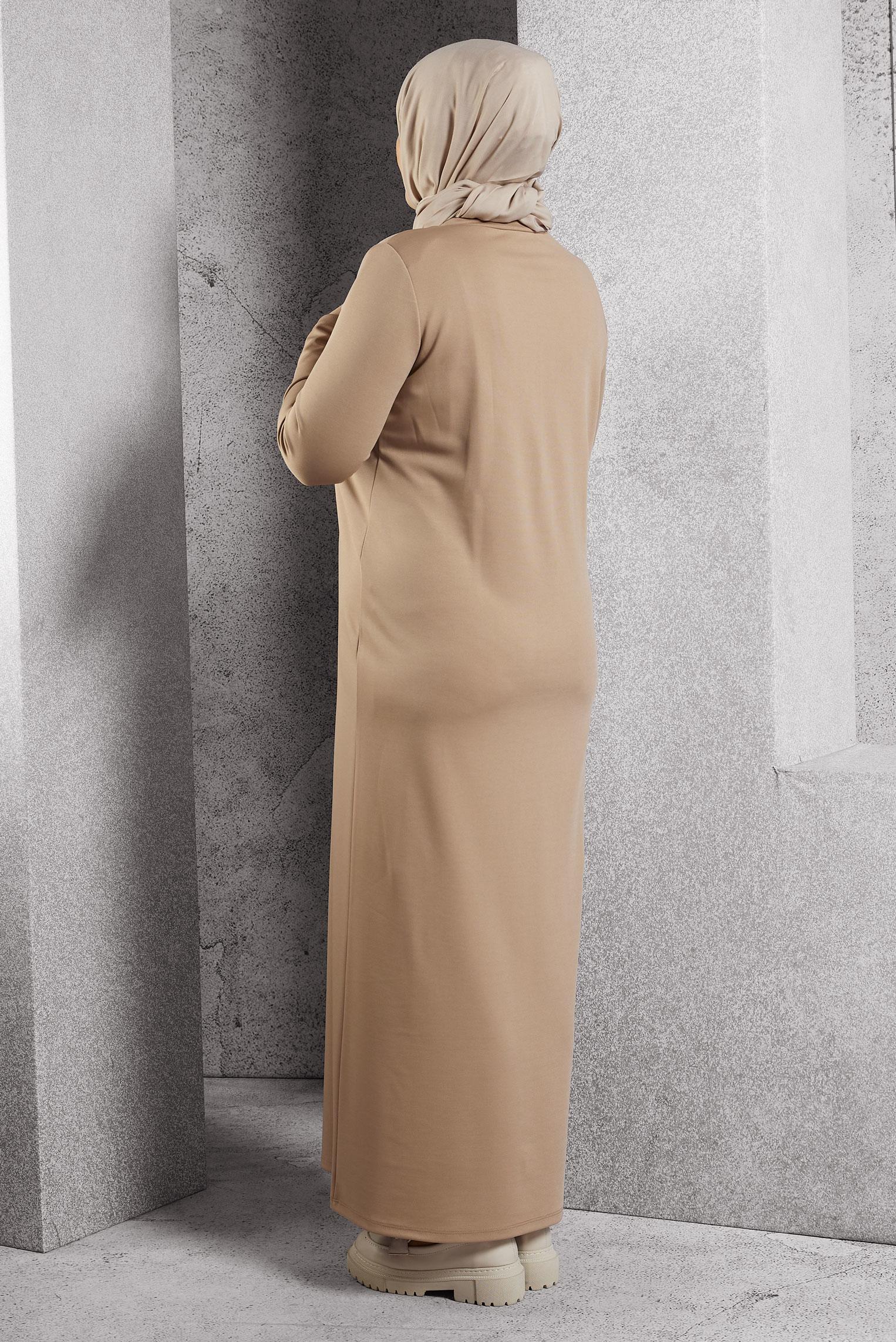 Hijab clothing BEIGE STRIPED DRESS 20633
