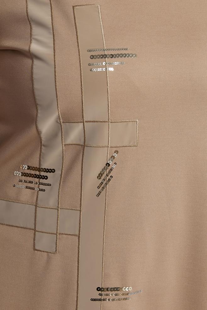 Hijab clothing BEIGE STRIPED DRESS 20633 - ALVİNA