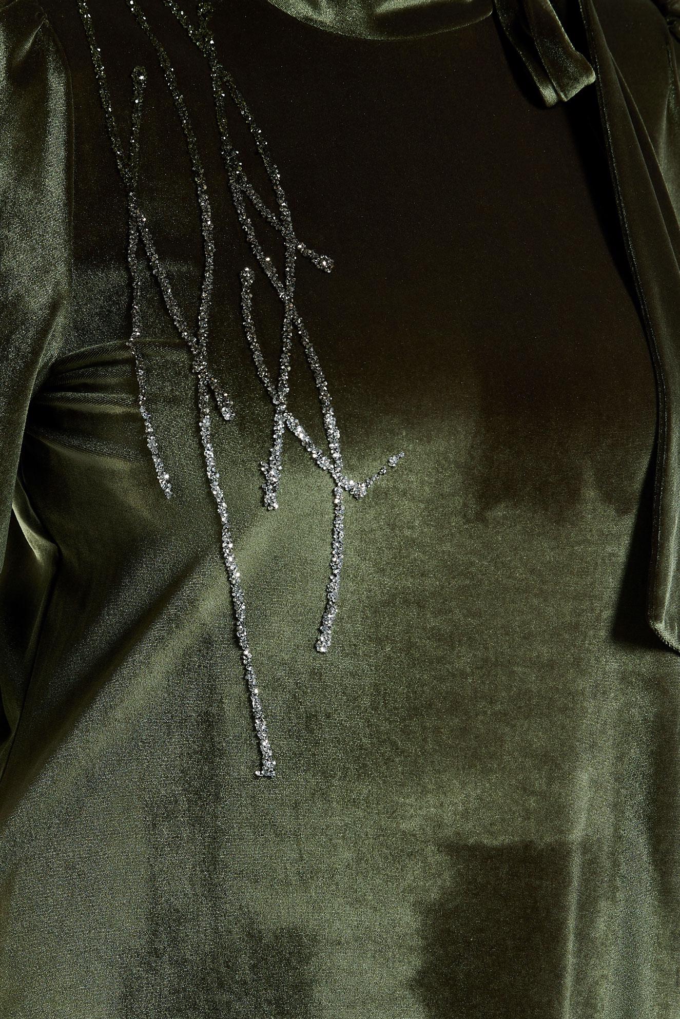 Vêtements hijab KAKI ROBE EN VELOURS GRANDE TAILLE 20644