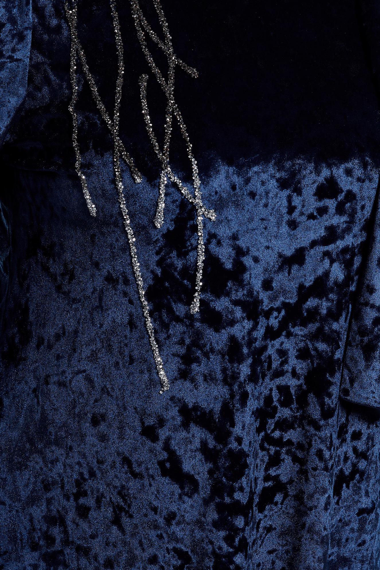 Vêtements hijab BLEU MARINE ROBE EN VELOURS GRANDE TAILLE 20644