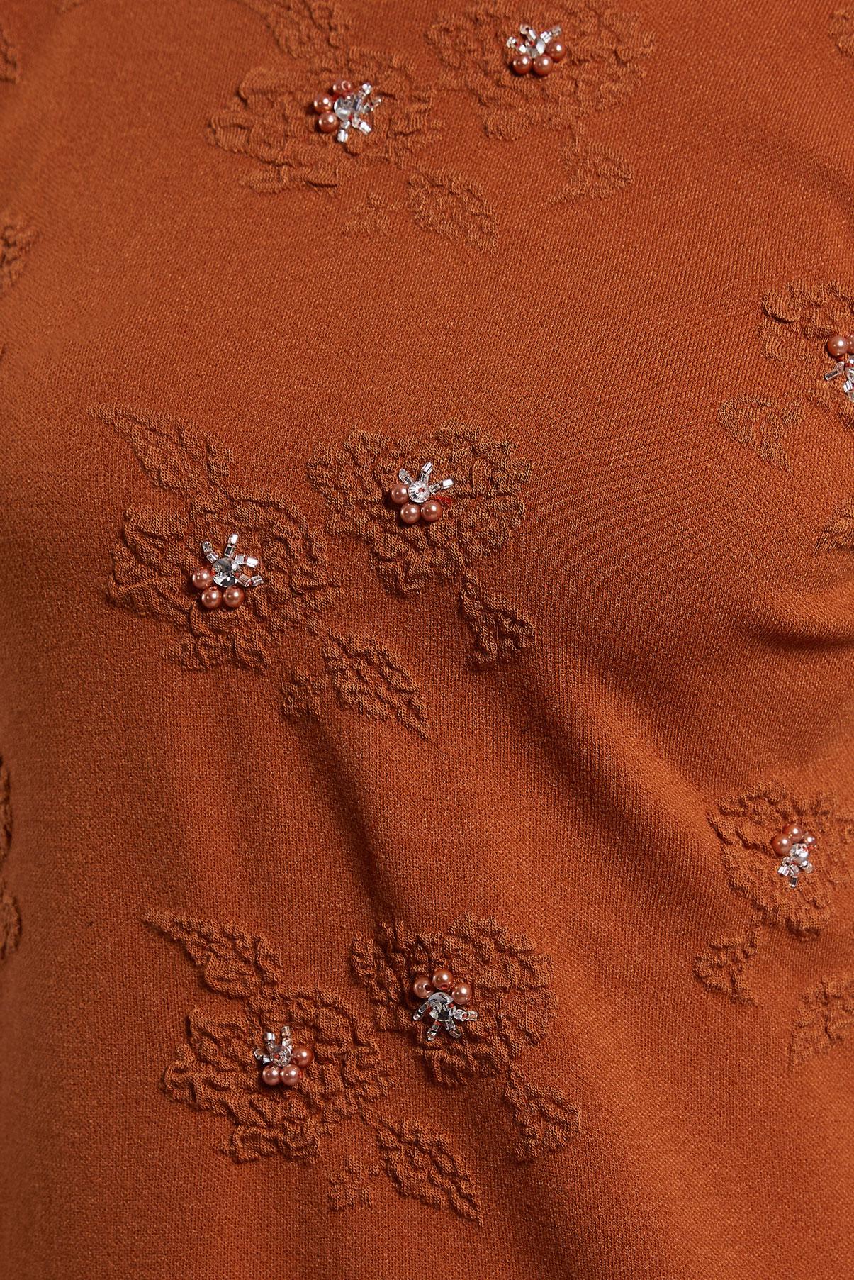 Vêtements hijab ORANGE ROBE EN MAILLE AVEC DÉTAIL DE GEMMES 44915