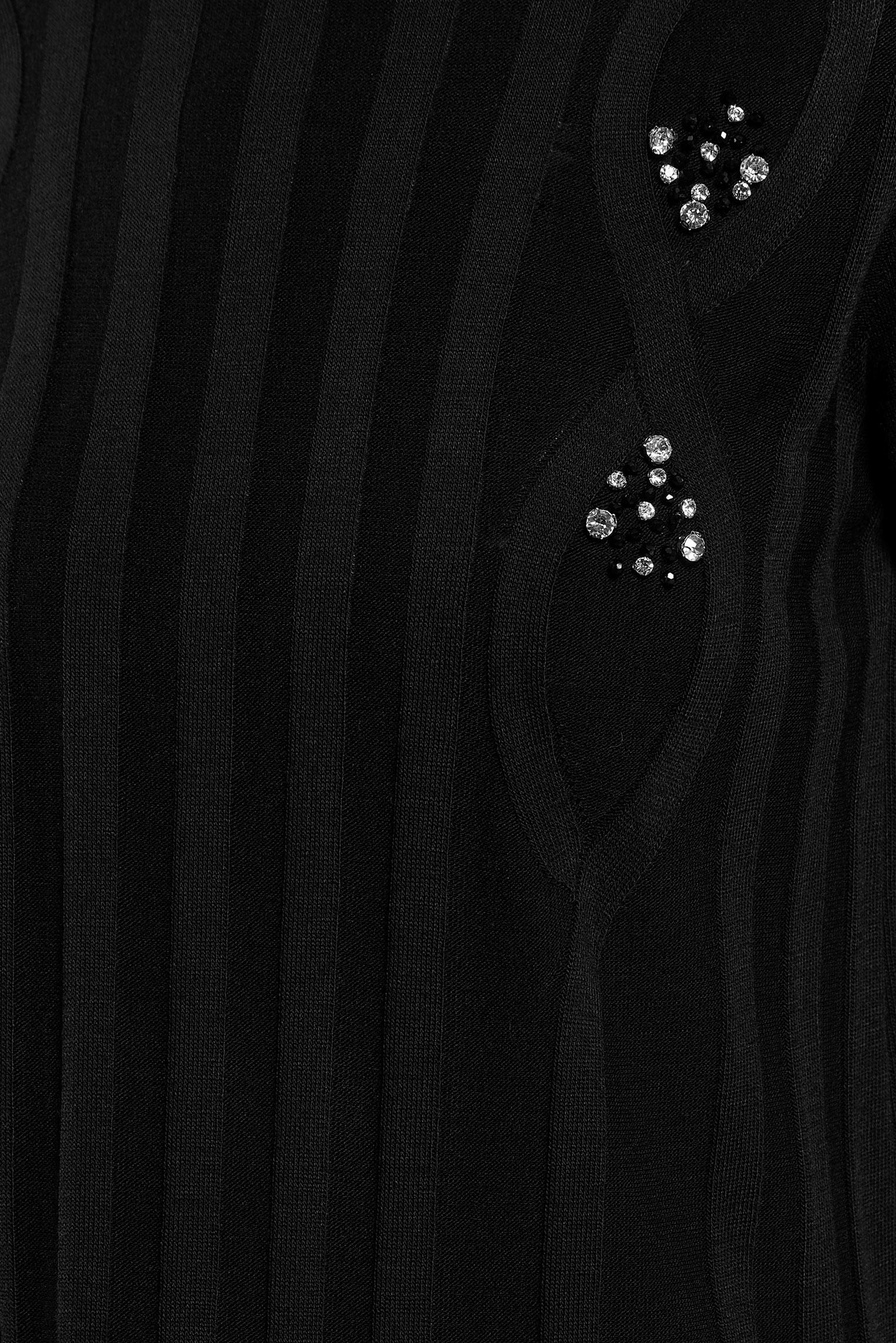 Tesettür giyim SİYAH TAŞ DETAYLI TRİKO ELBİSE 44917