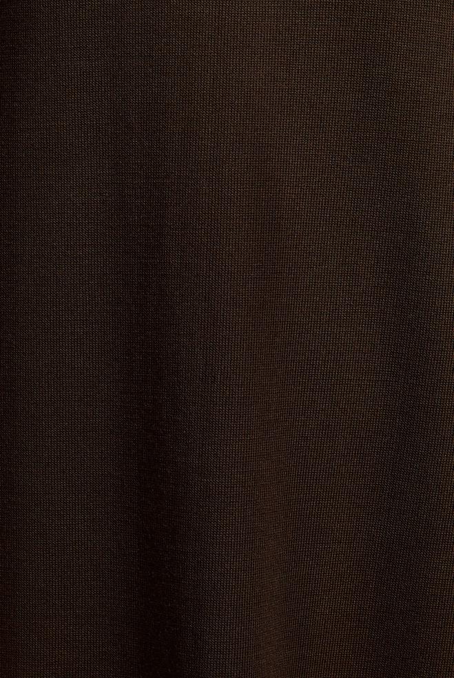 Tesettür giyim KAHVE BOĞAZLI YAKA TRİKO ELBİSE 44921 - ALVİNA