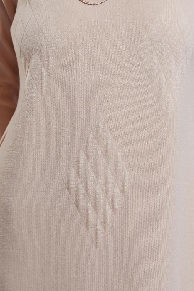 Vêtements hijab BEIGE ROBE EN TRICOT 44922 - ALVİNA