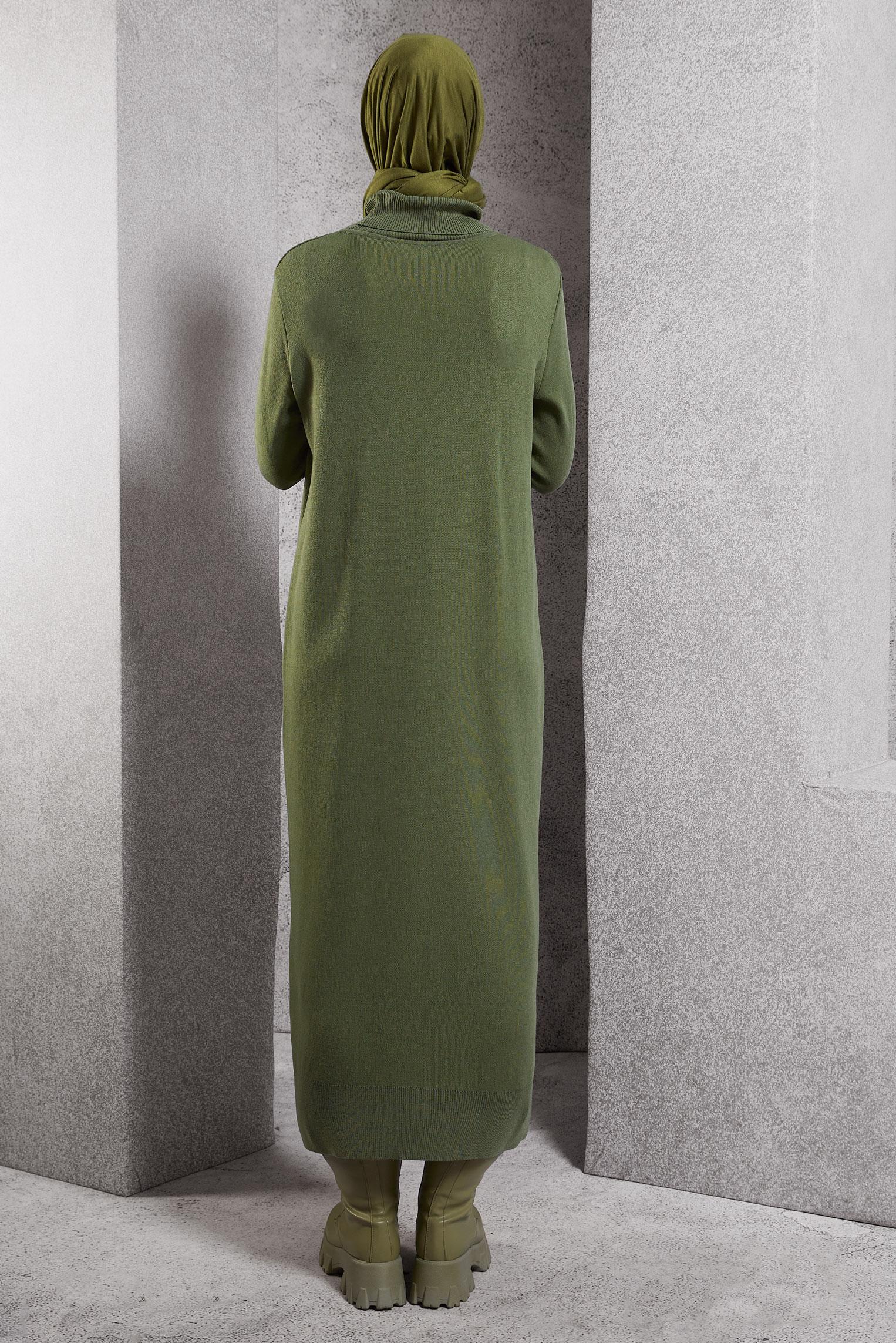 Vêtements hijab VERT ROBE EN TRICOT 44922