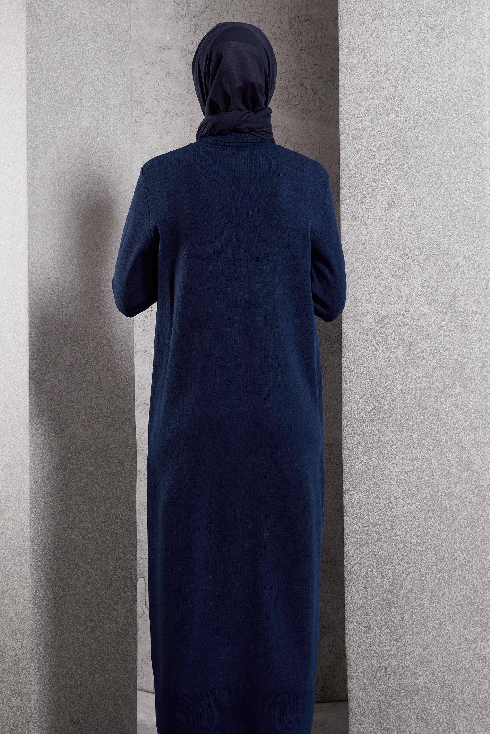 Vêtements hijab BLEU MARINE ROBE EN TRICOT 44922