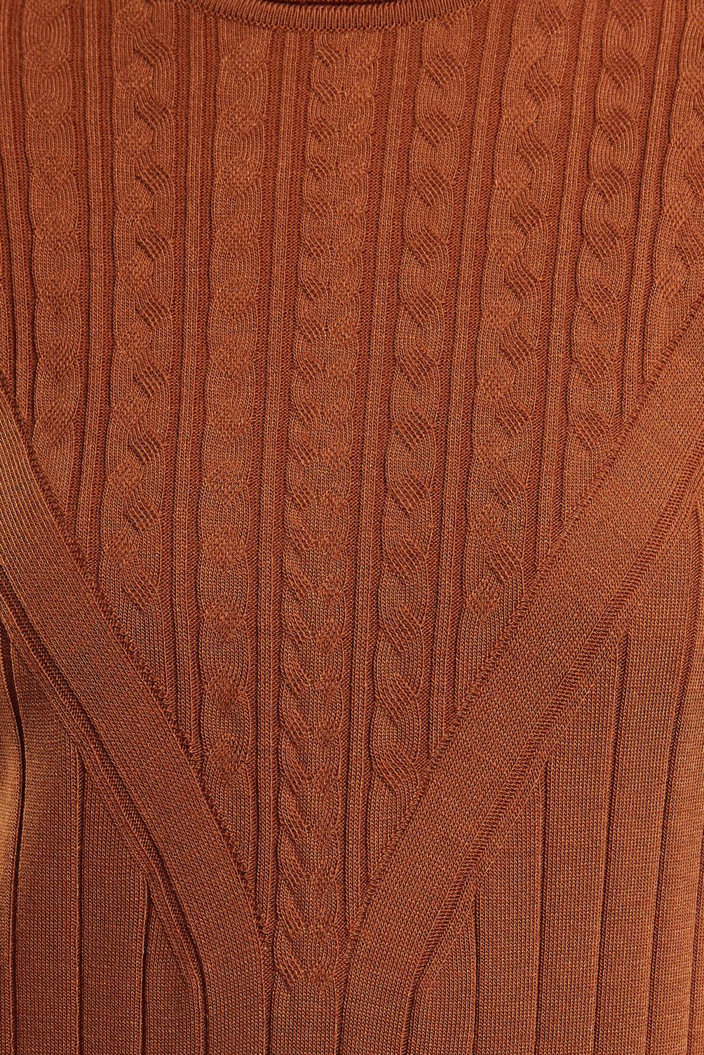 Vêtements hijab ORANGE ROBE EN TRICOT À COL ROULÉ 44923