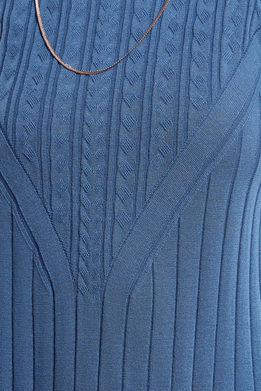 Vêtements hijab BLEU ROBE EN TRICOT À COL ROULÉ 44923