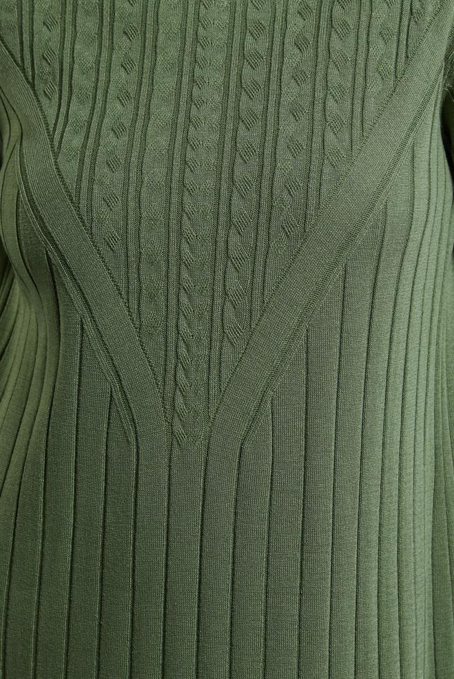 Hijab clothing BROWN TURTLENECK KNITWEAR DRESS 44923 - ALVİNA