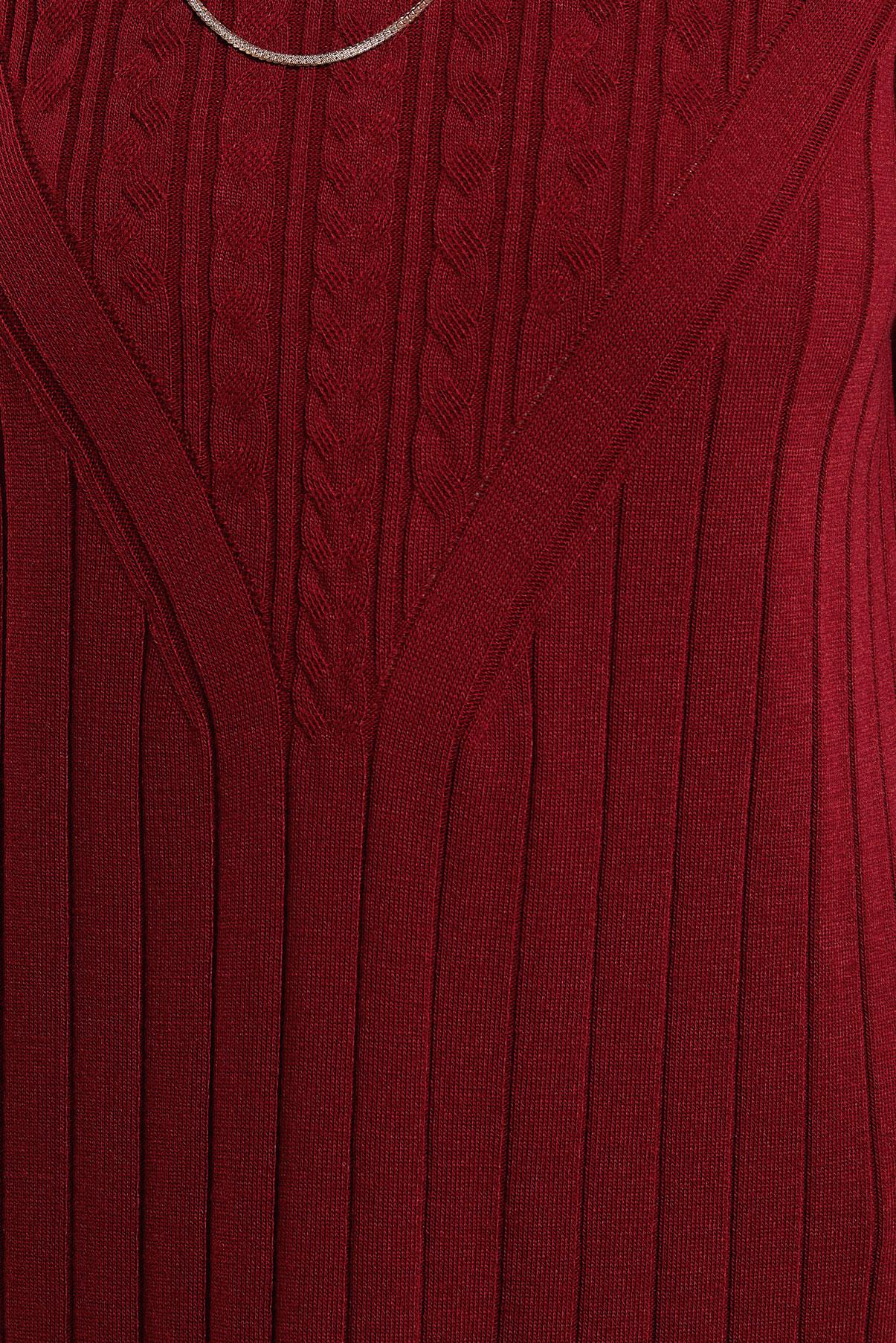 Vêtements hijab ROUGE BORDEAUX ROBE EN TRICOT À COL ROULÉ 44923