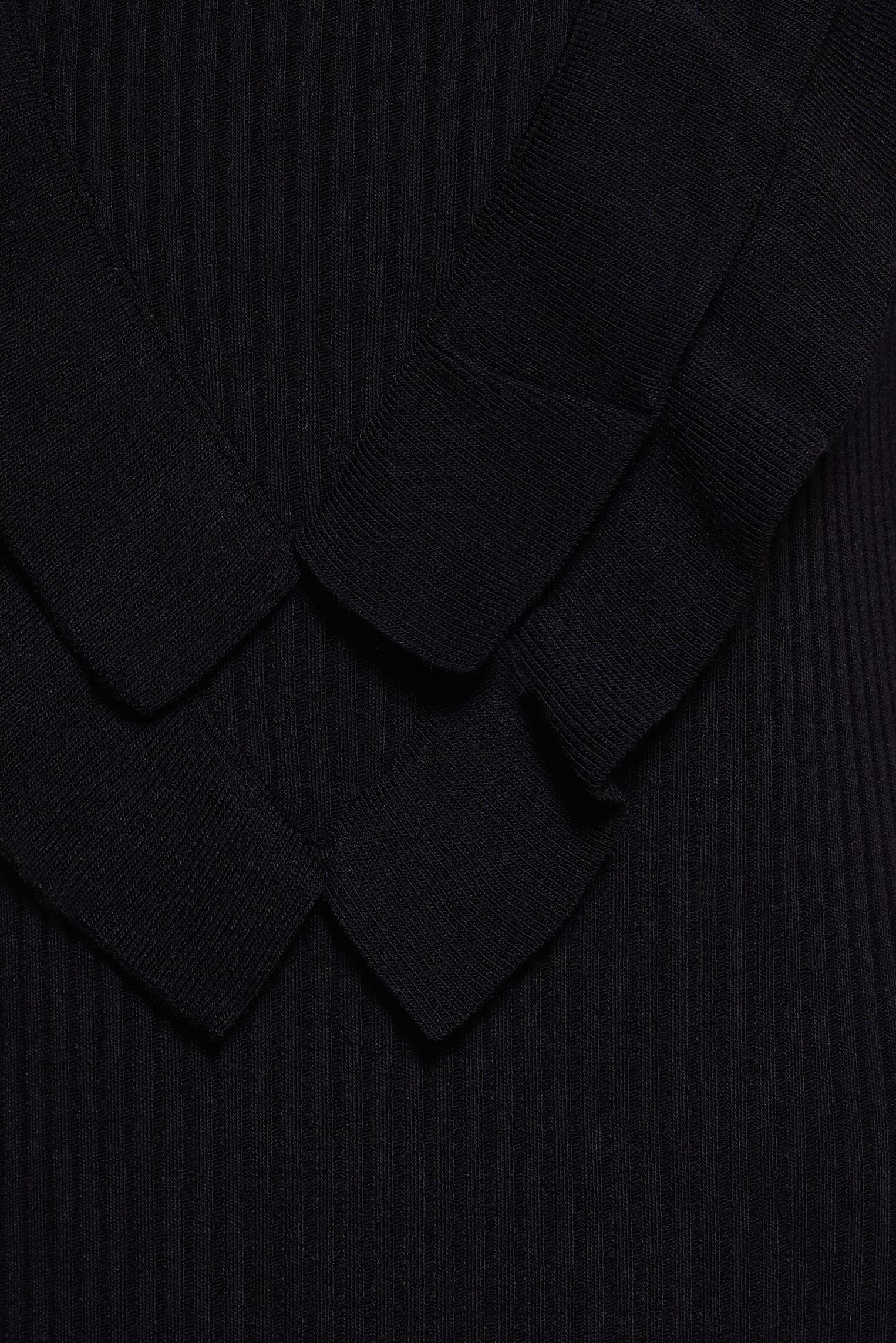 Tesettür giyim SİYAH UZUN TRİKO ELBİSE 44924