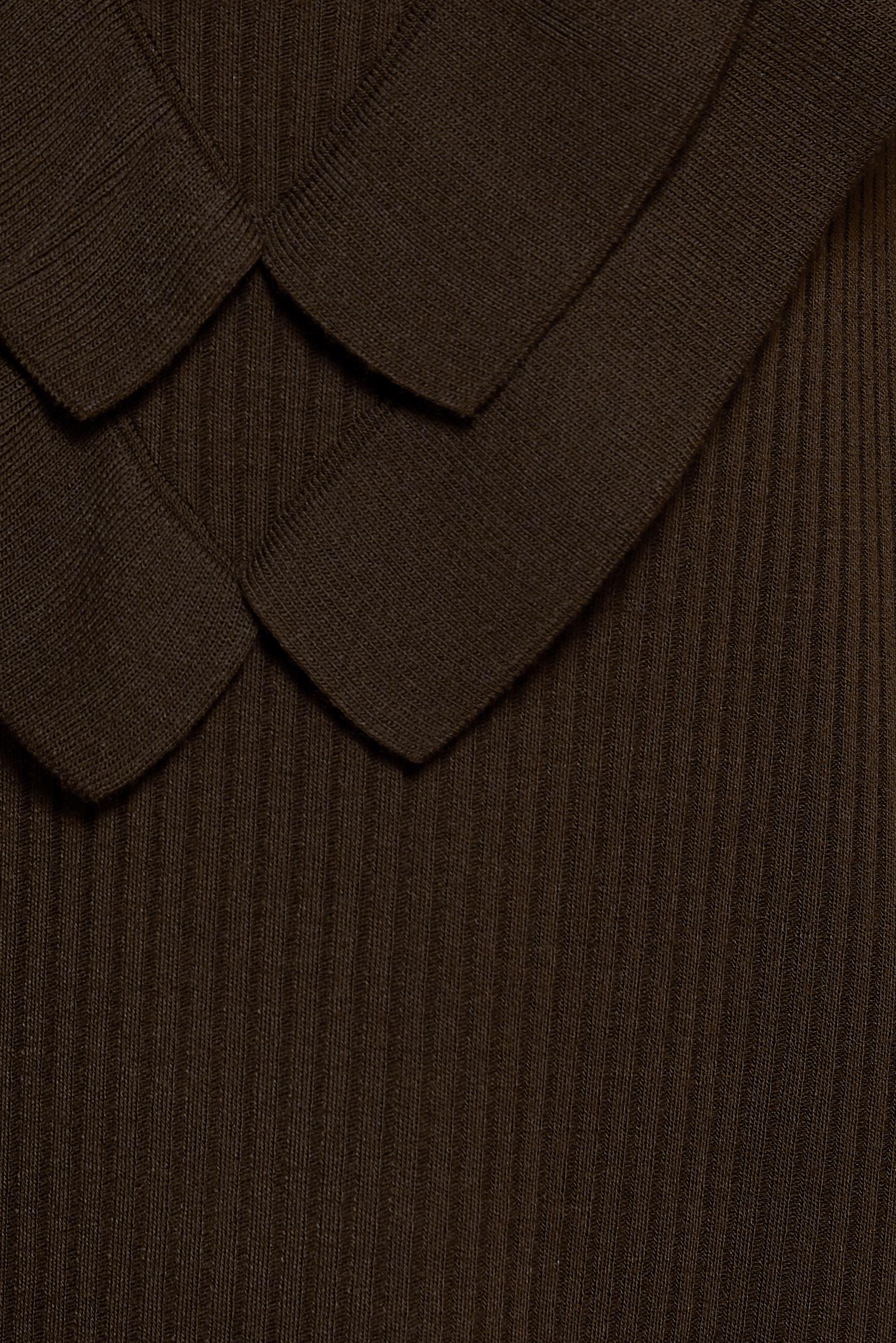 Tesettür giyim KAHVE UZUN TRİKO ELBİSE 44924