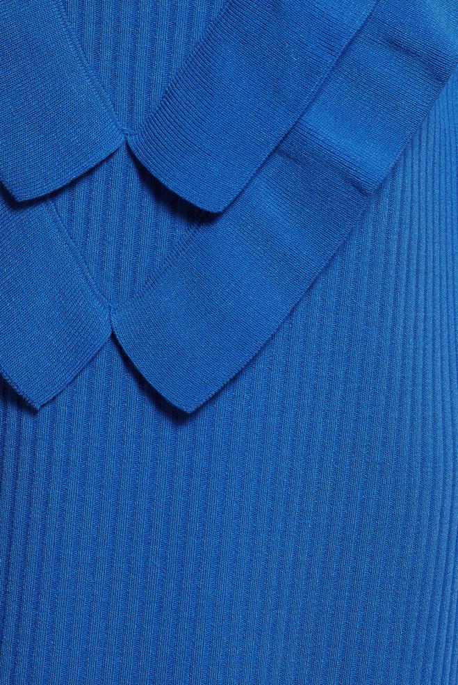 Tesettür giyim MAVİ UZUN TRİKO ELBİSE 44924 - ALVİNA