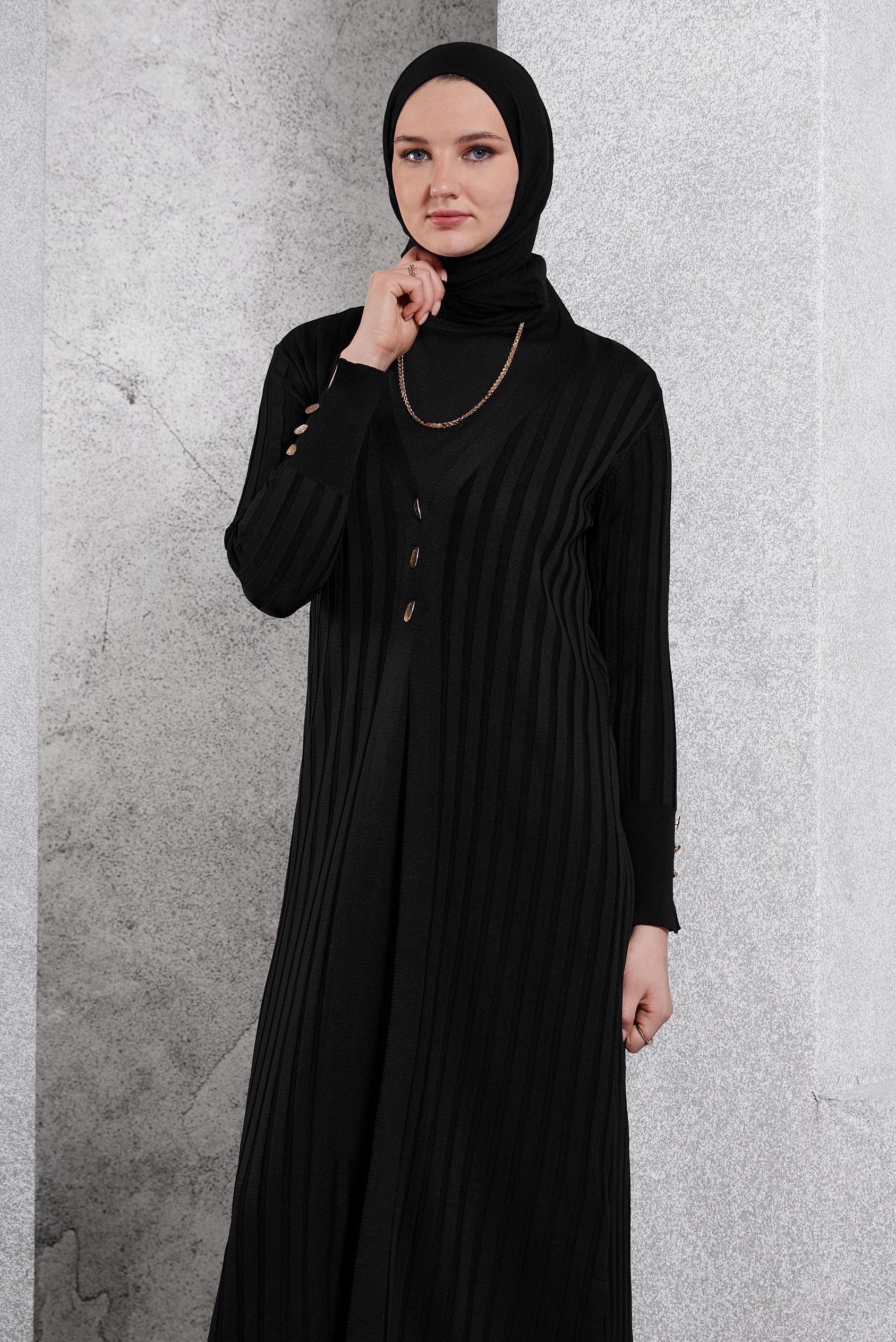 Vêtements hijab NOIR COSTUME EN TRICOT 44963