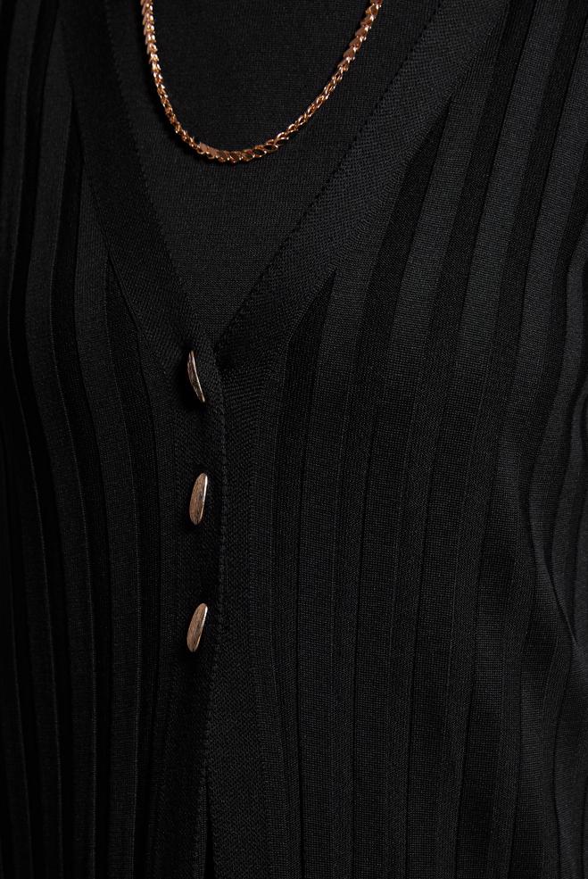 Vêtements hijab NOIR COSTUME EN TRICOT 44963 - ALVİNA