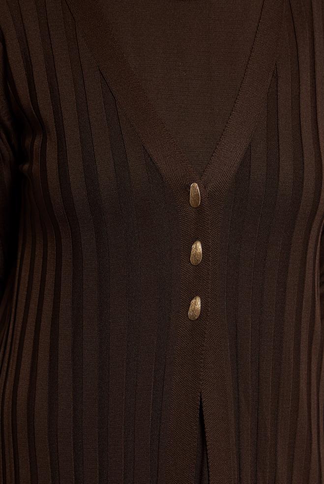 Vêtements hijab BRUN COSTUME EN TRICOT 44963 - ALVİNA