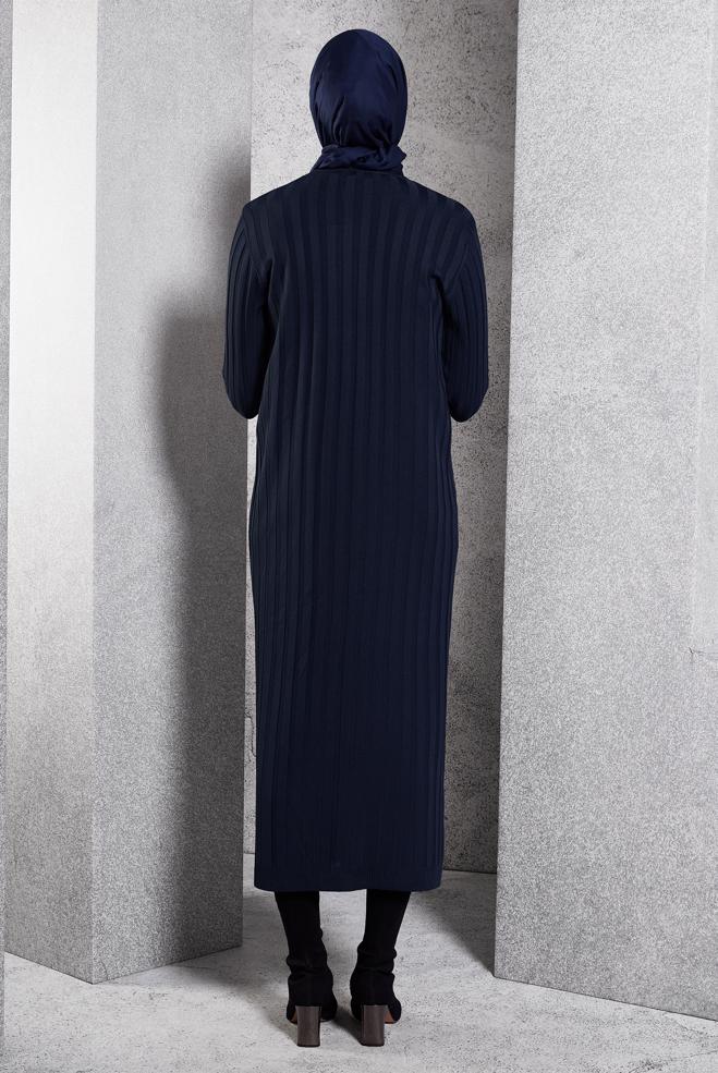 Vêtements hijab BLEU MARINE COSTUME EN TRICOT 44963 - ALVİNA