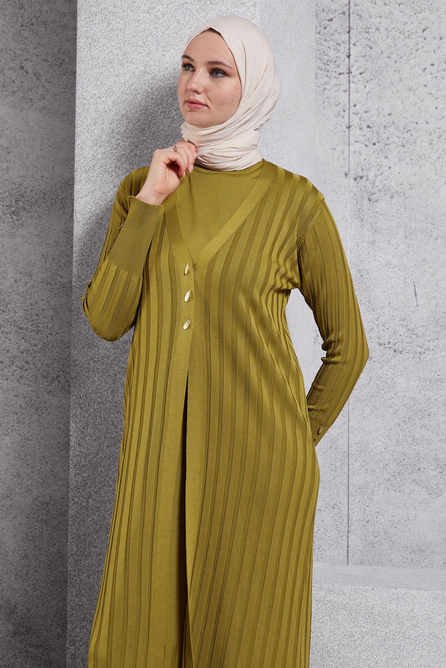 Vêtements hijab VERT COSTUME EN TRICOT 44963