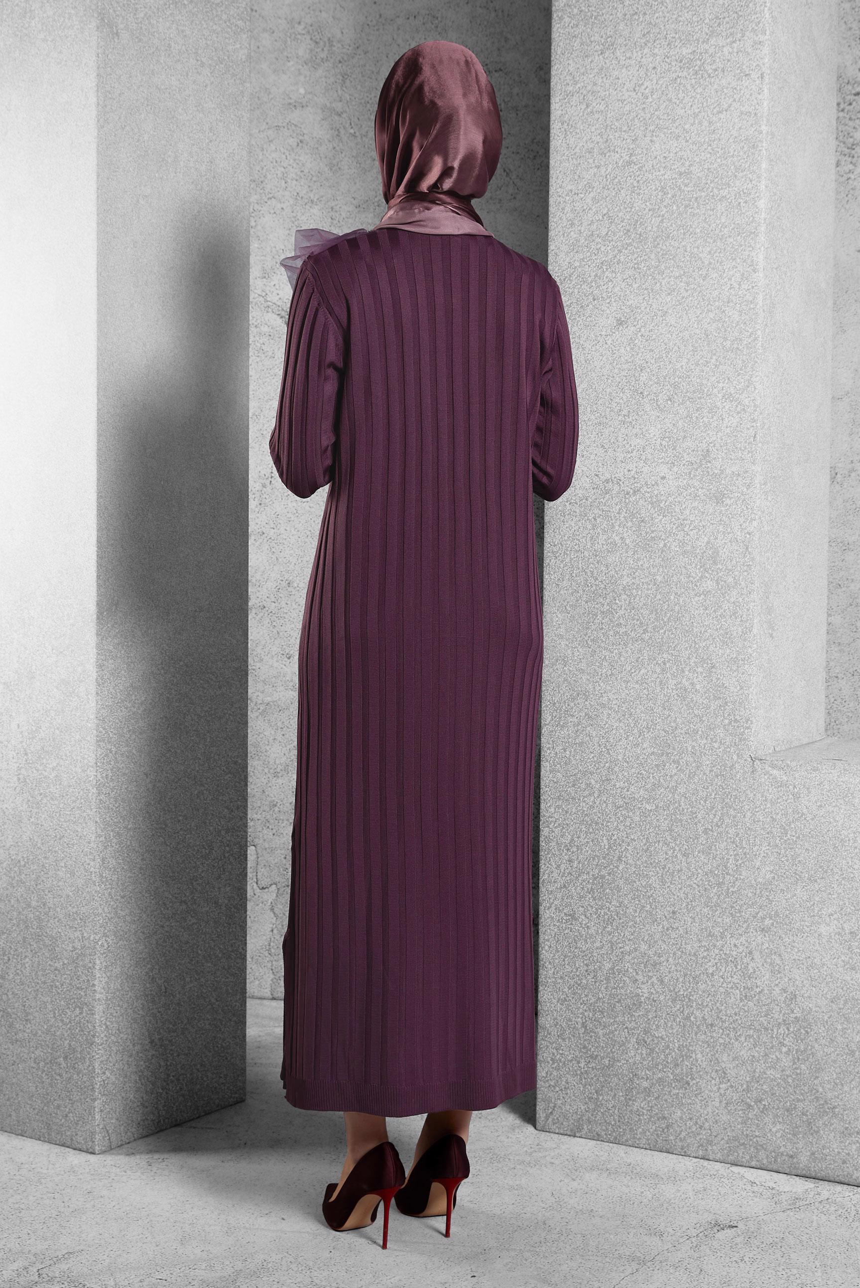 Tesettür giyim MÜRDÜM TRİKO ELBİSE 44964