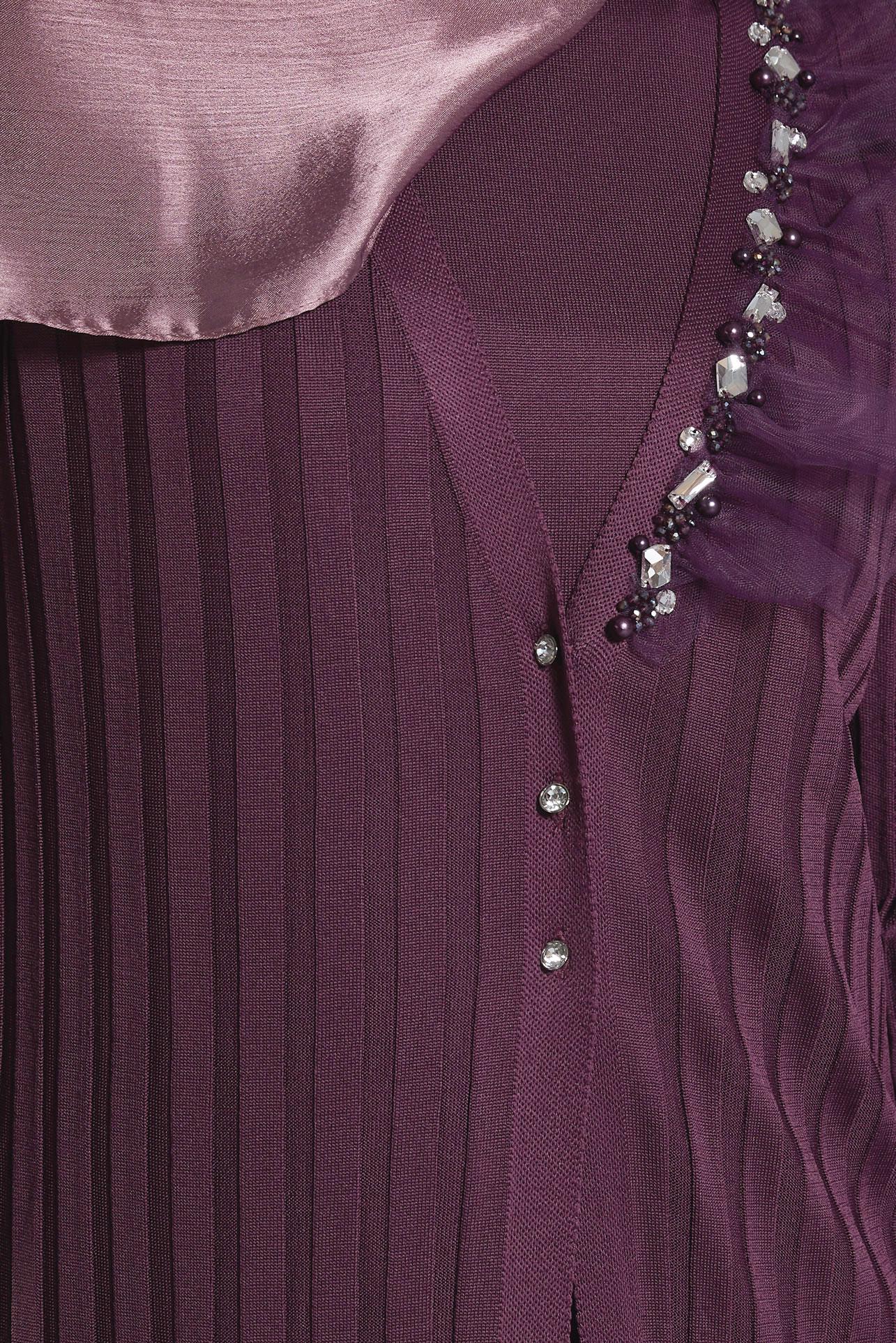 Tesettür giyim MÜRDÜM TRİKO ELBİSE 44964