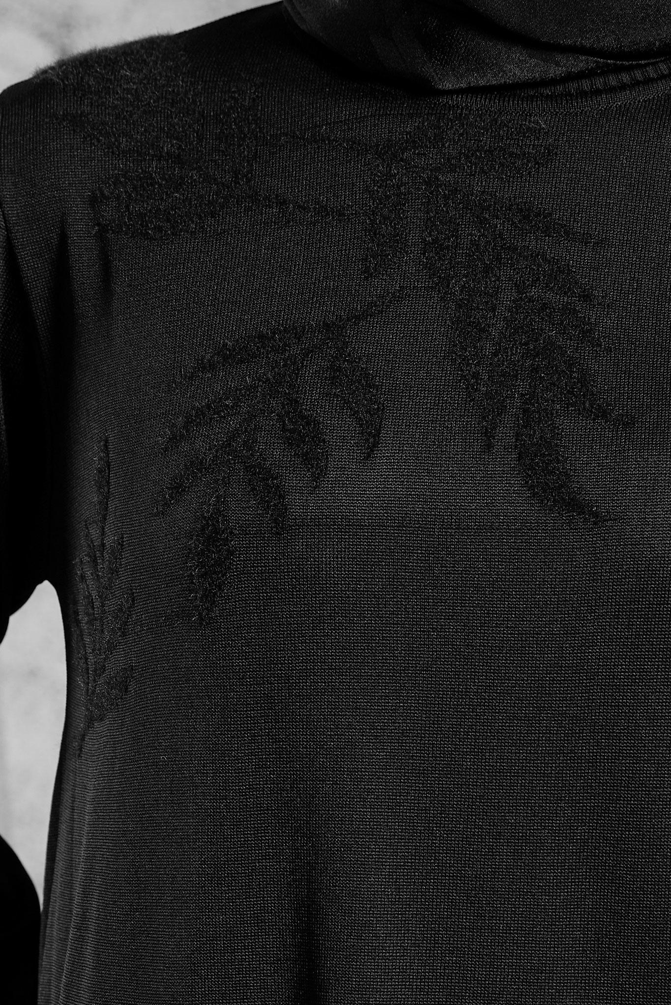 Tesettür giyim SİYAH TRİKO ELBİSE 44965