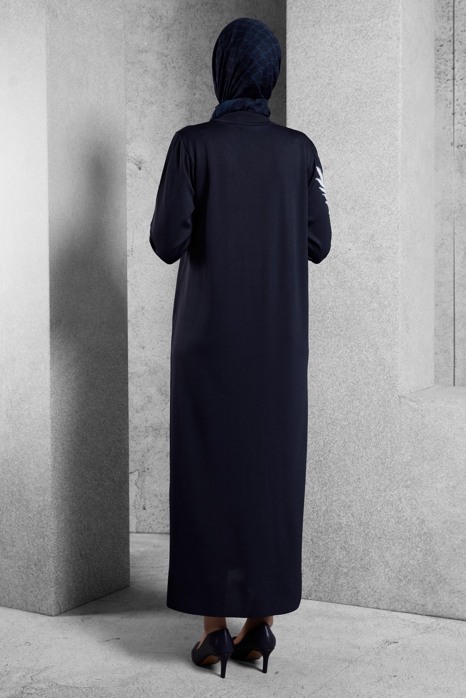 Tesettür giyim LACİVERT TRİKO ELBİSE 44965