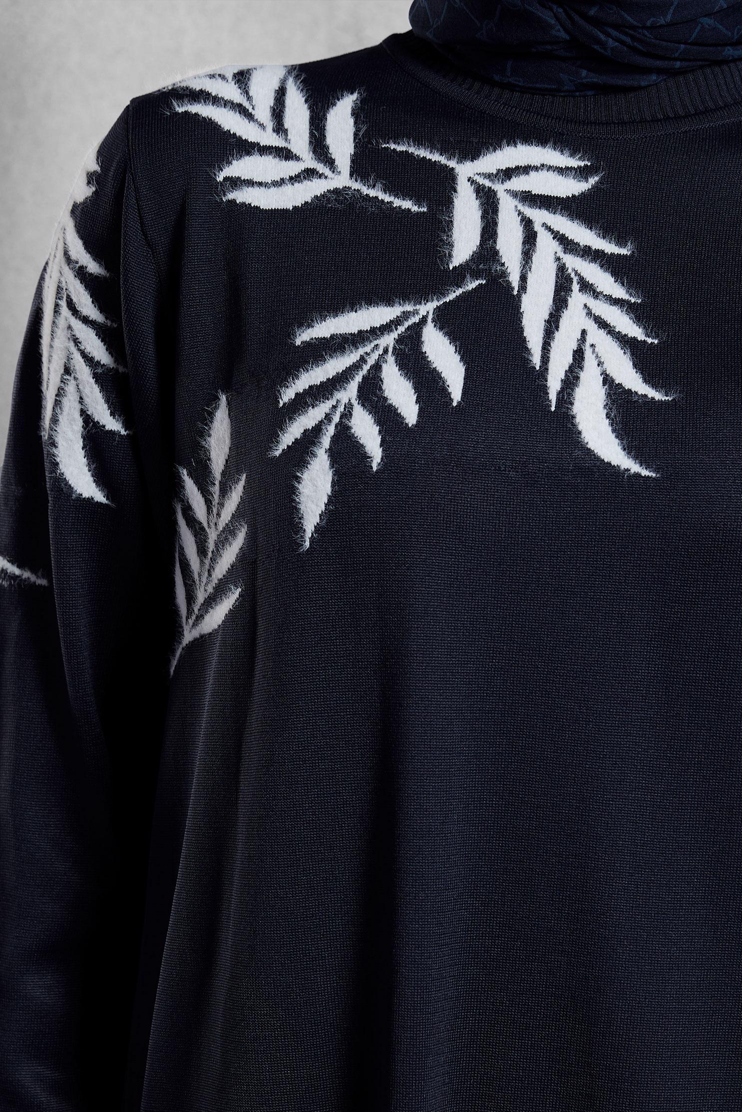 Tesettür giyim LACİVERT TRİKO ELBİSE 44965