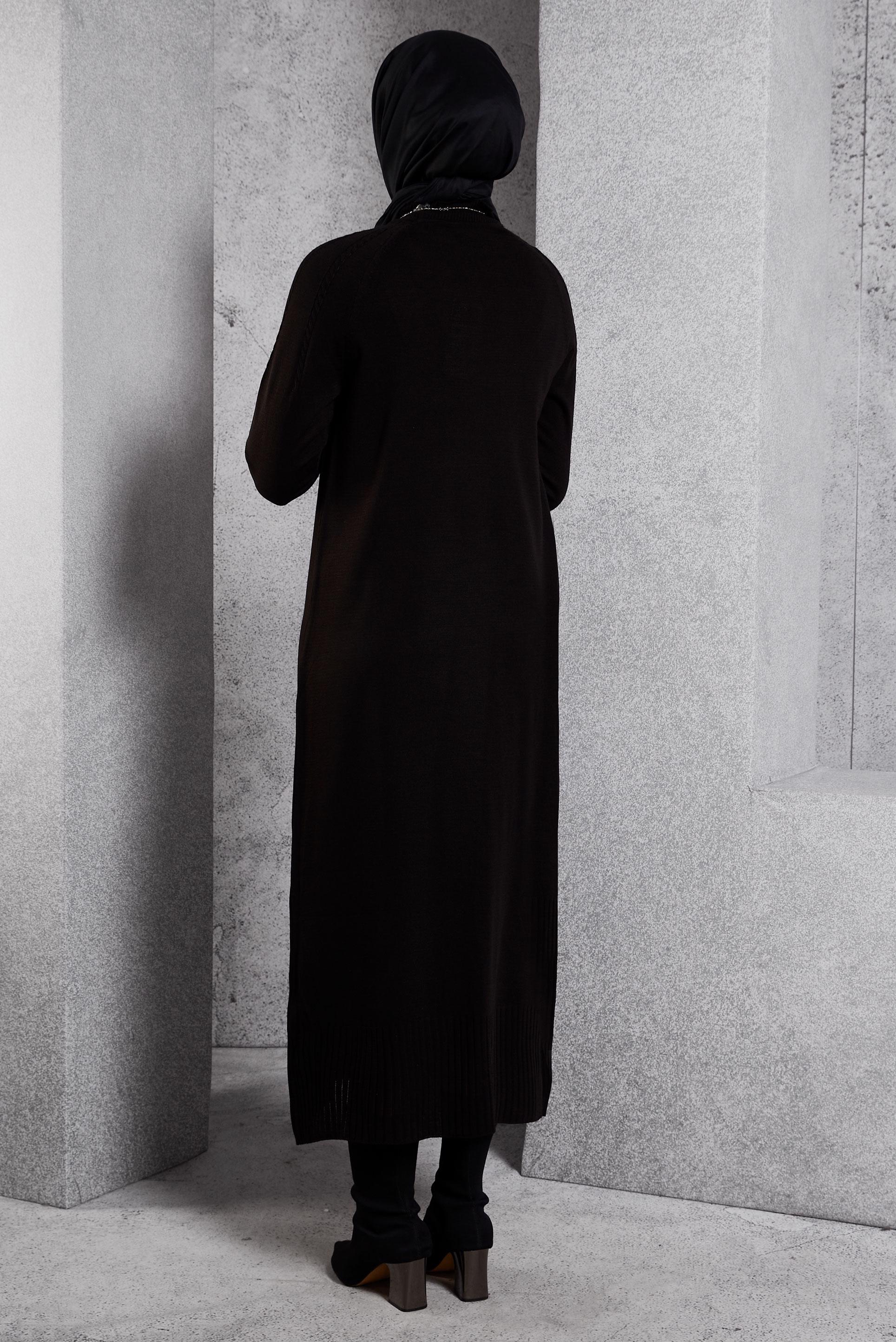 Vêtements hijab NOIR ROBE EN TRICOT 44968