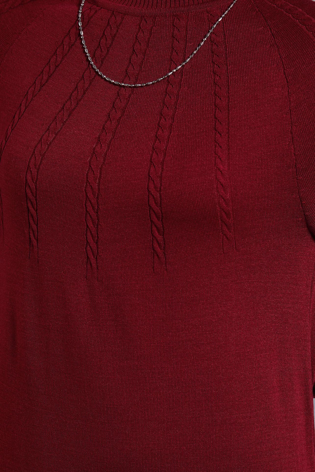 Vêtements hijab ROUGE BORDEAUX ROBE EN TRICOT 44968