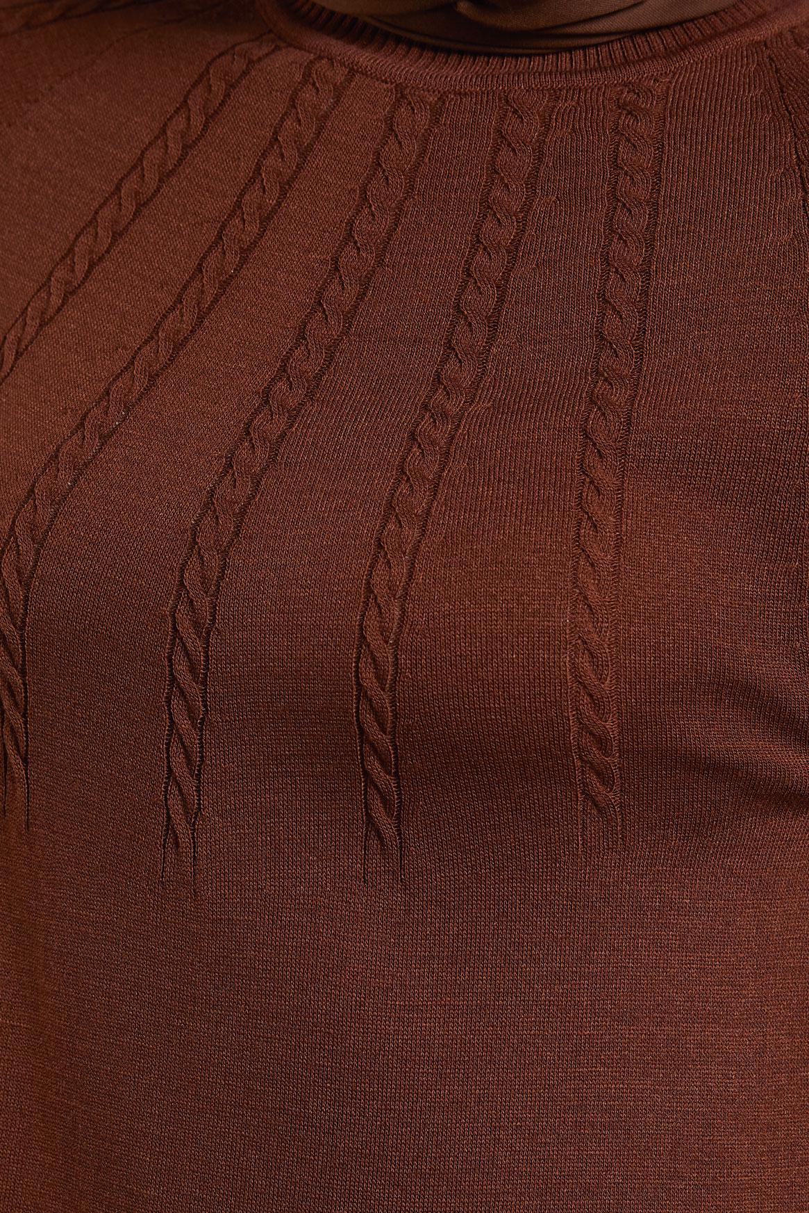 Vêtements hijab BRUN ROBE EN TRICOT 44968