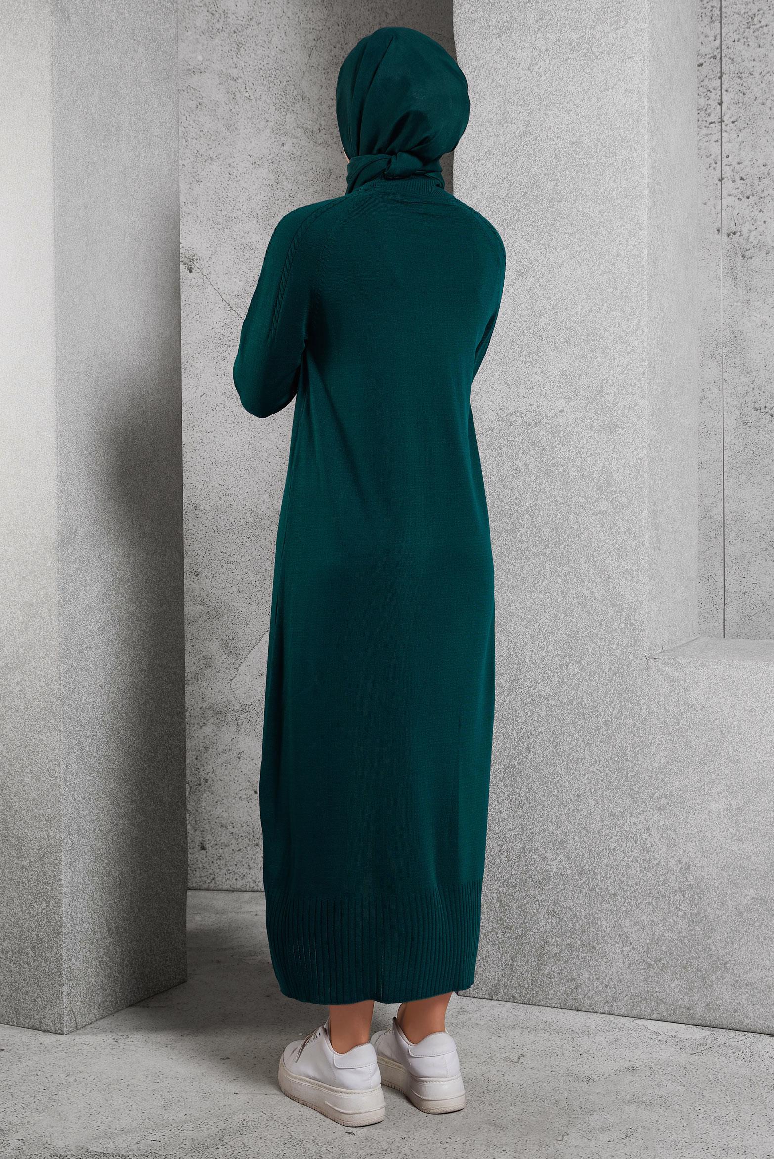 Vêtements hijab VERT ROBE EN TRICOT 44968