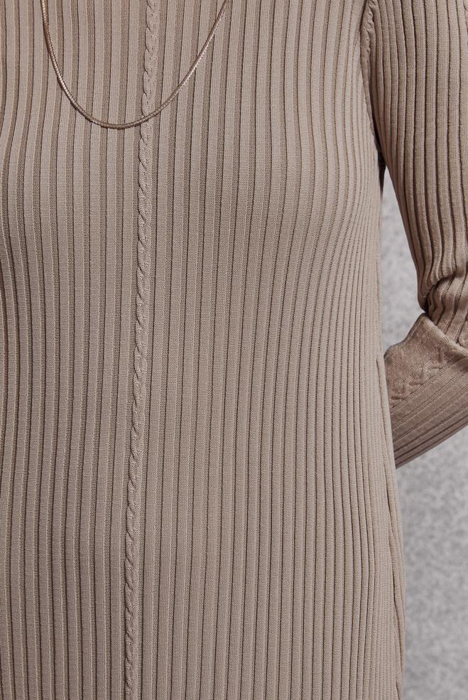 Hijab clothing BEIGE KNITWEAR DRESS 44970 - ALVİNA